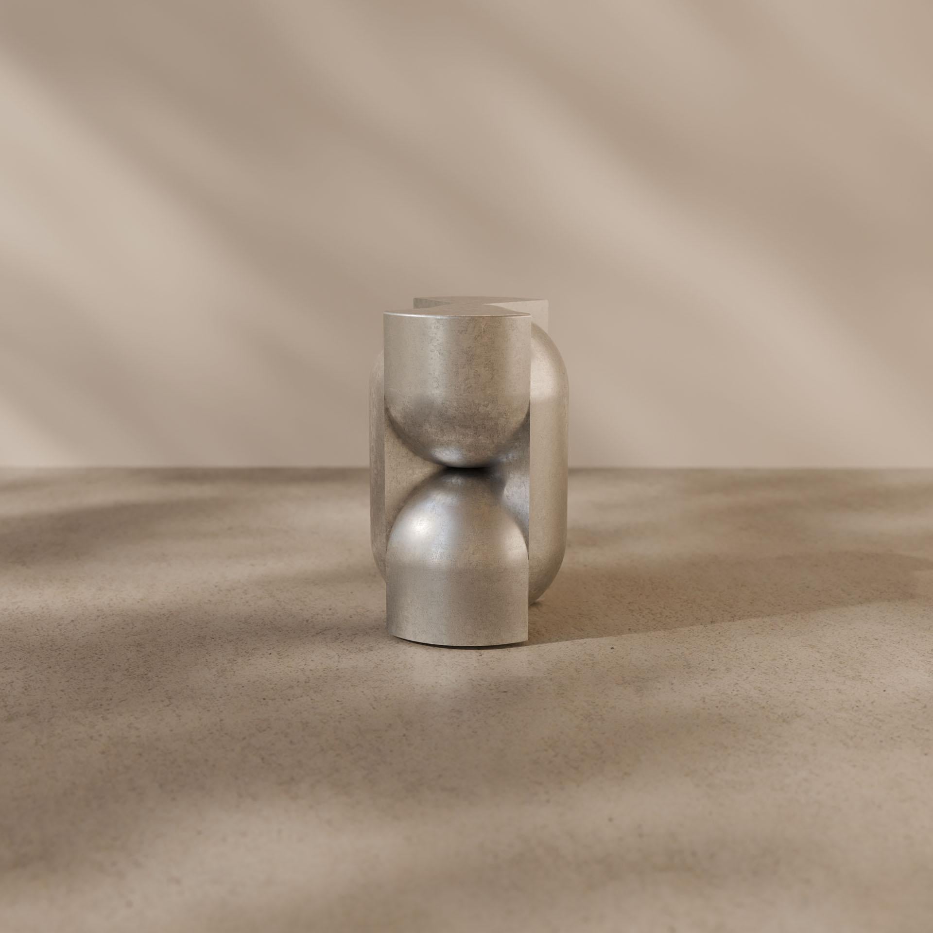Space Age Space-Age Solid Cast Aluminium ‘Capsule’ Sculptural Pedestal For Sale