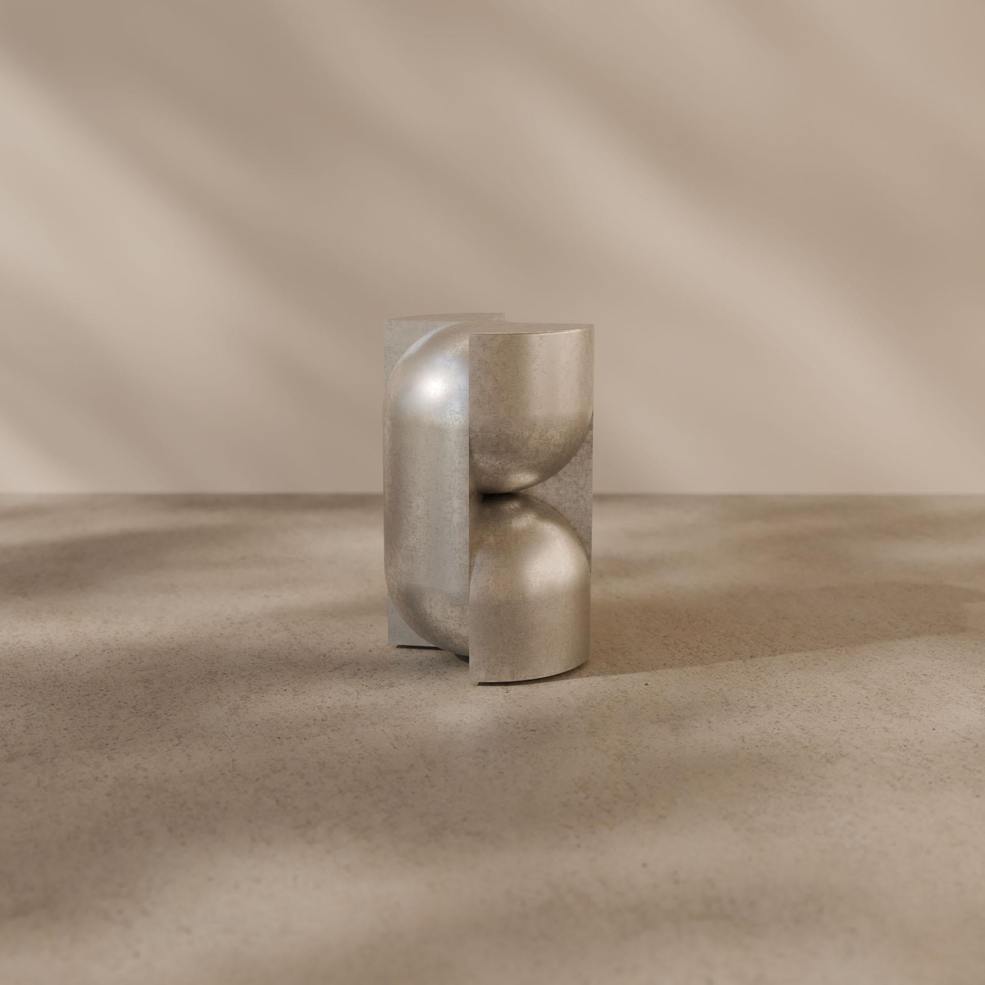 British Space-Age Solid Cast Aluminium ‘Capsule’ Sculptural Pedestal For Sale