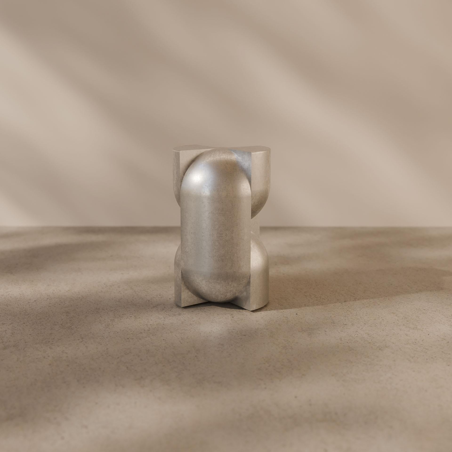 Hand-Crafted Space-Age Solid Cast Aluminium ‘Capsule’ Sculptural Pedestal For Sale