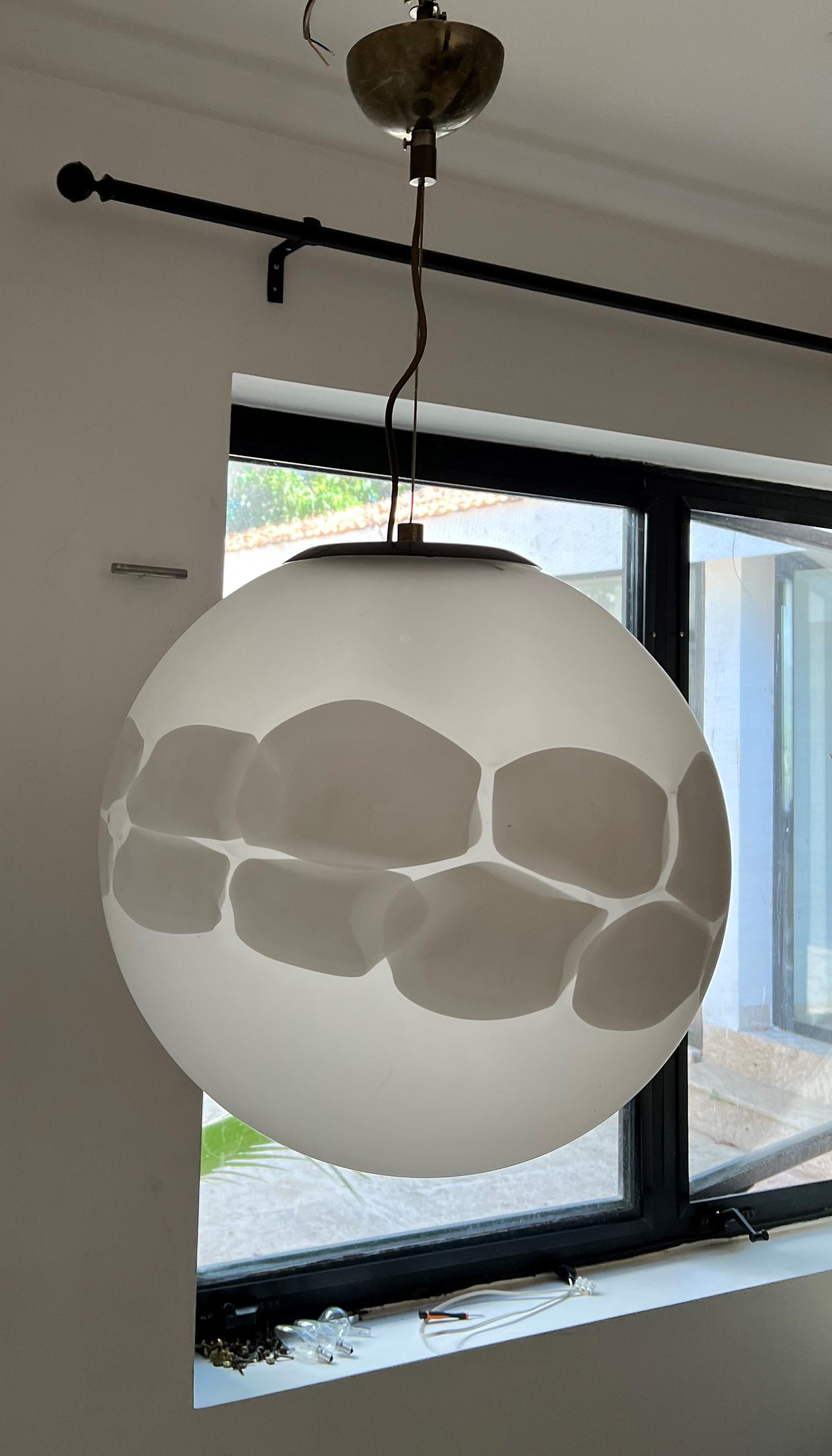 Space Age Sphere Chandelier ITSO Mazzega in Murano Glass, Italy, circa 1970s For Sale 5