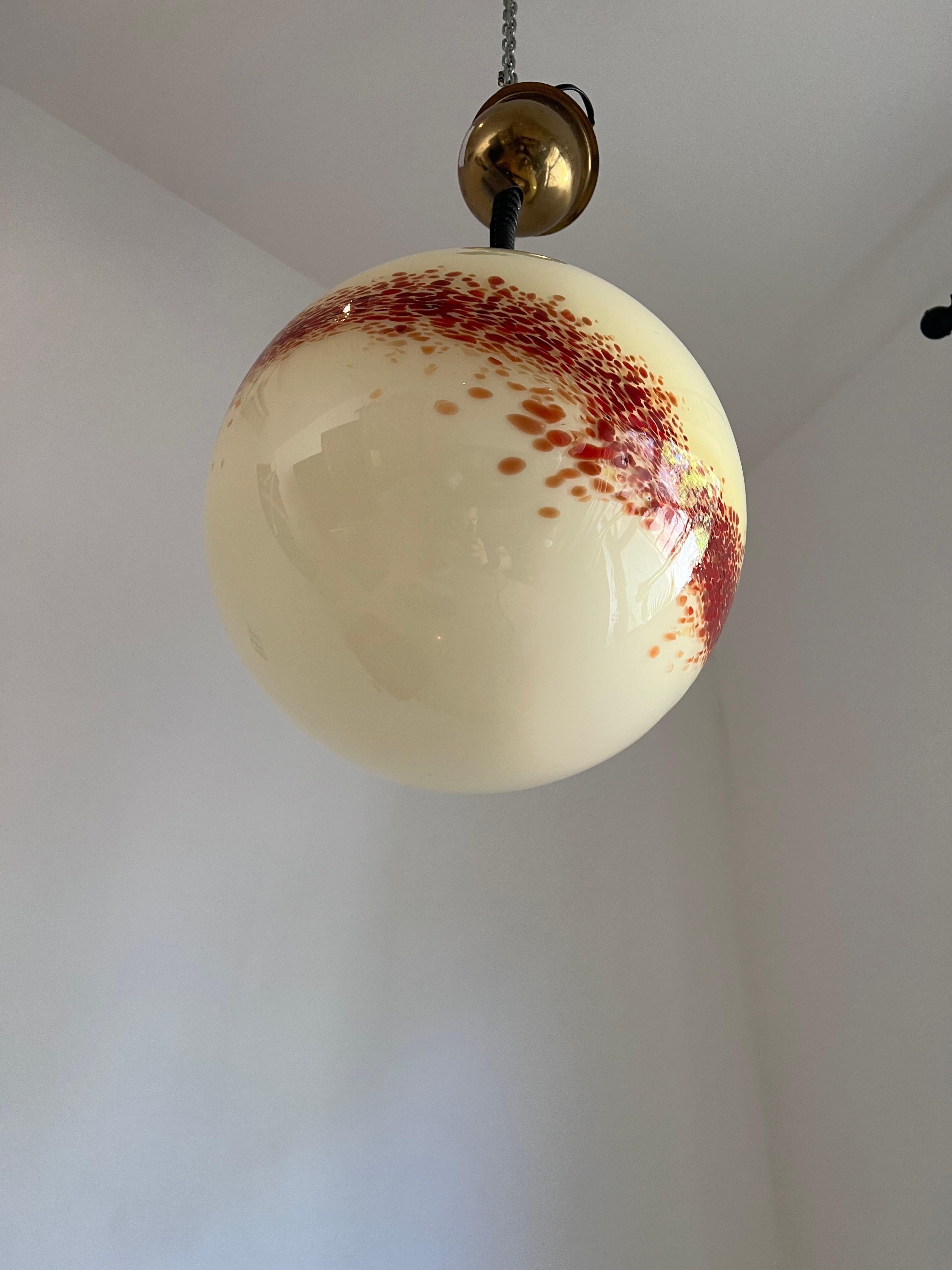 Late 20th Century Space Age Sphere Chandelier ITSO Mazzega in Murano Glass, Italy, circa 1970s For Sale