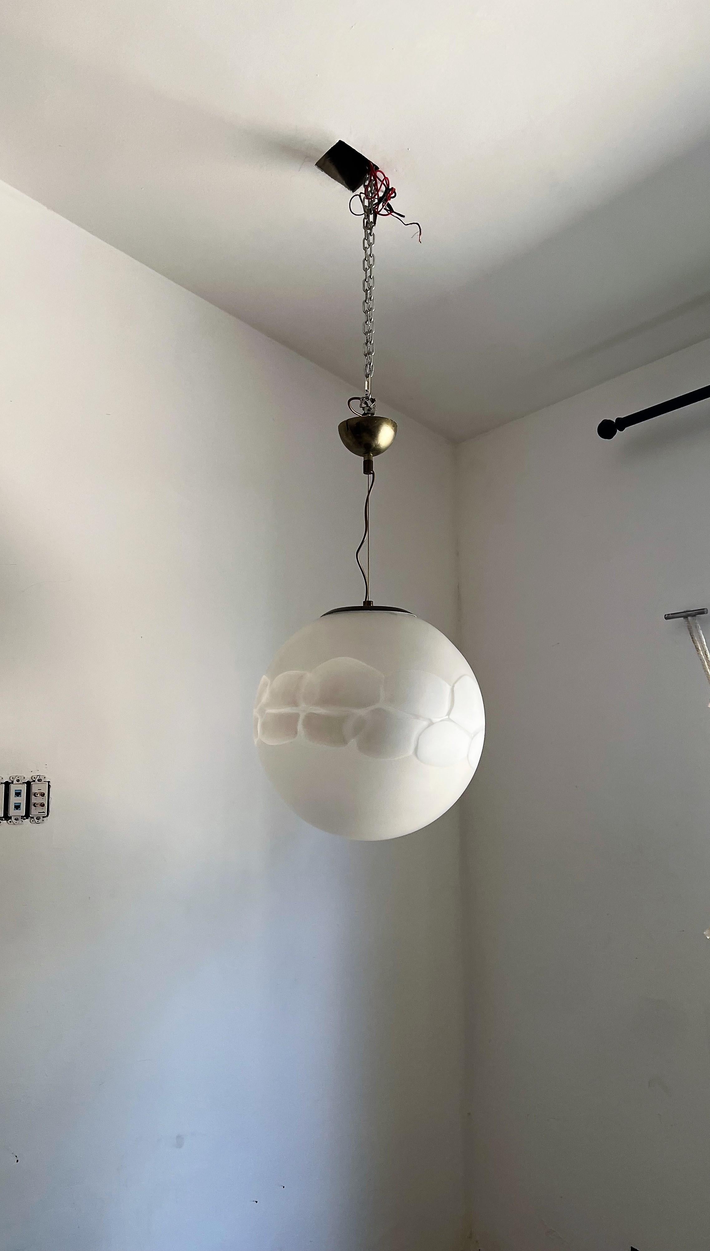 Fin du 20e siècle Lustre sphère de l'ère spatiale ITSO Mazzega en verre de Murano, Italie, vers 1970 en vente
