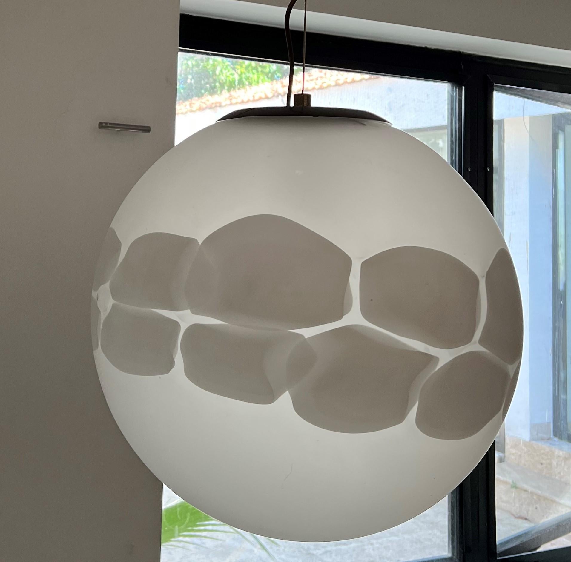 Space Age Sphere Chandelier ITSO Mazzega in Murano Glass, Italy, circa 1970s For Sale 4