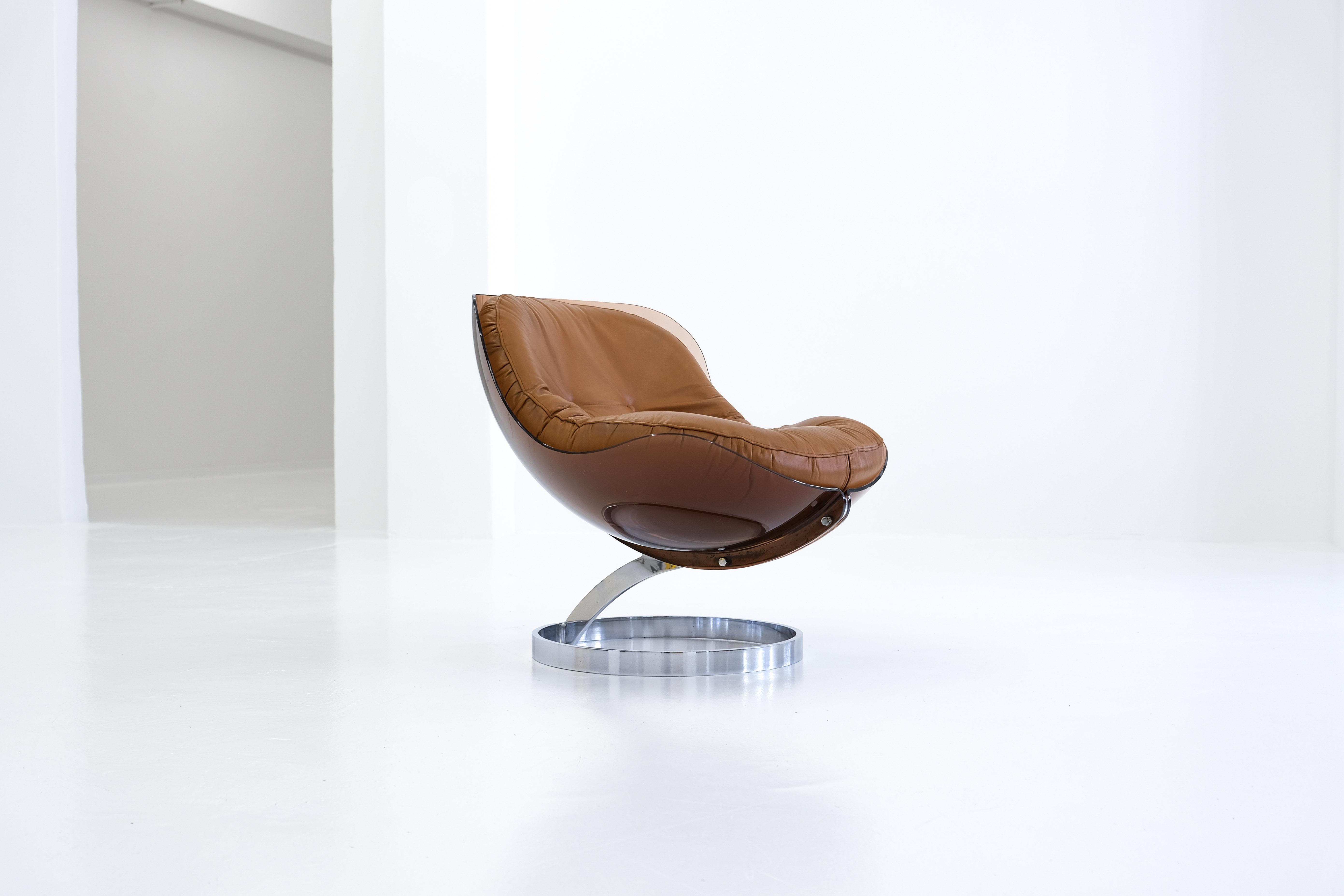 Steel Space Age Sphère Lounge Chair by Boris Tabacoff for Mobillier Modulaire Modern