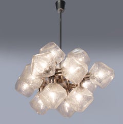 Space Age Sputnik Atomium Glass Chandelier by Cosack, Germany, 1970s