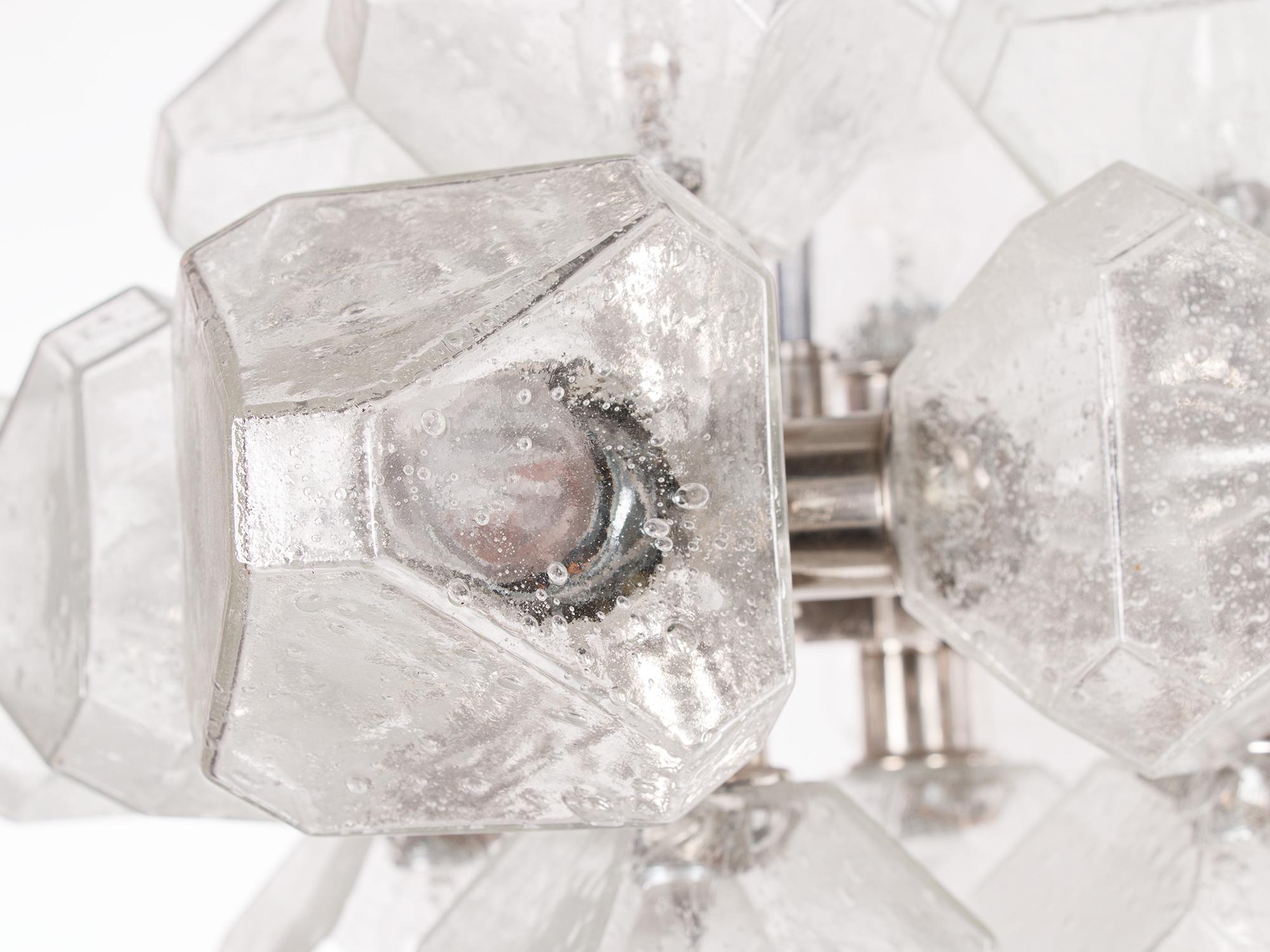 Late 20th Century Space Age Sputnik Atomium Glass Chandelier by Cosack, Germany, 1970s For Sale