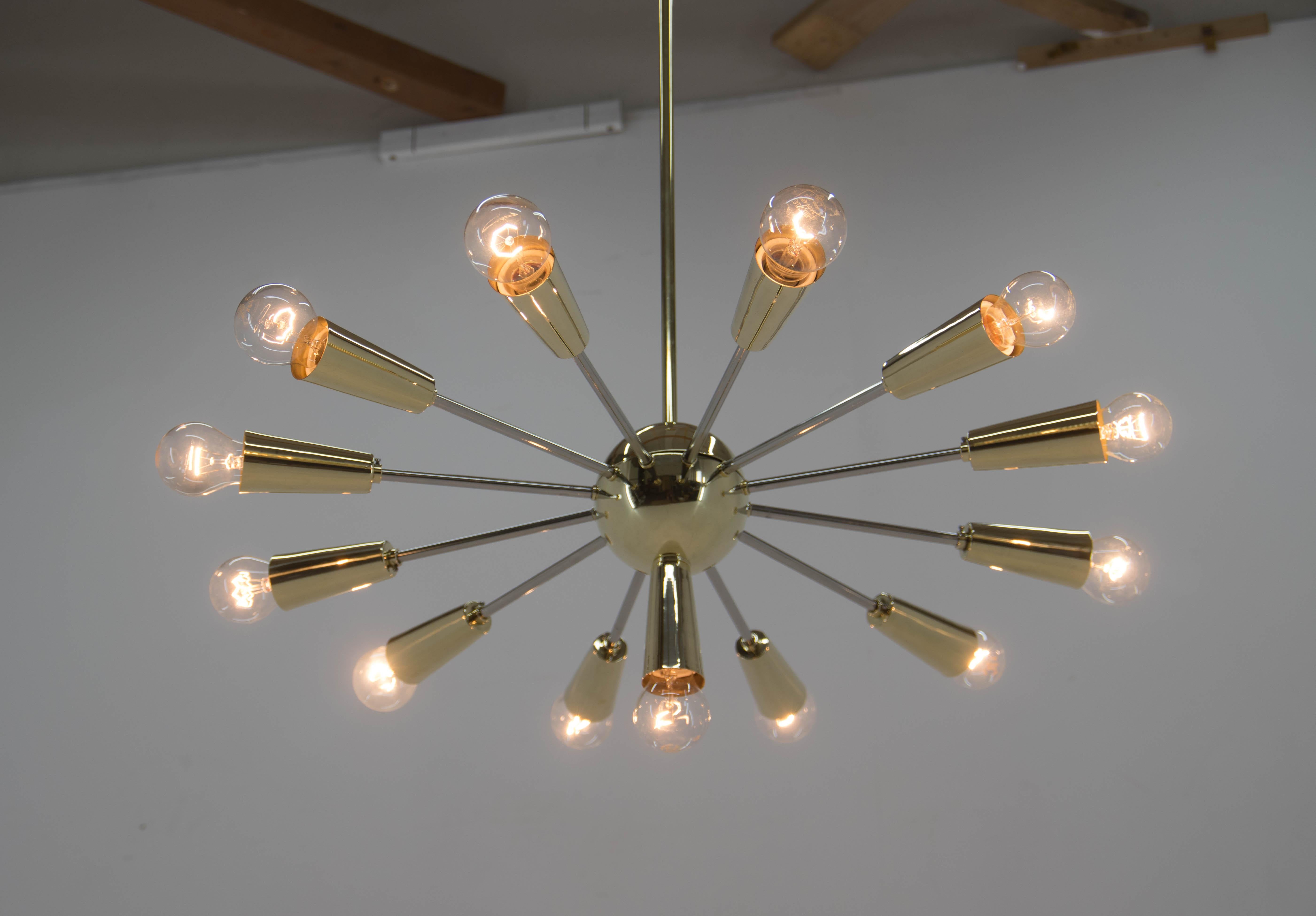 Space Age Sputnik Chandelier in Perfect Condition, Czechoslovakia, 1960s For Sale 5