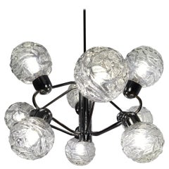 Space Age Sputnik Chrome and Glass Chandelier 9 lights , Germany , 1960-1970