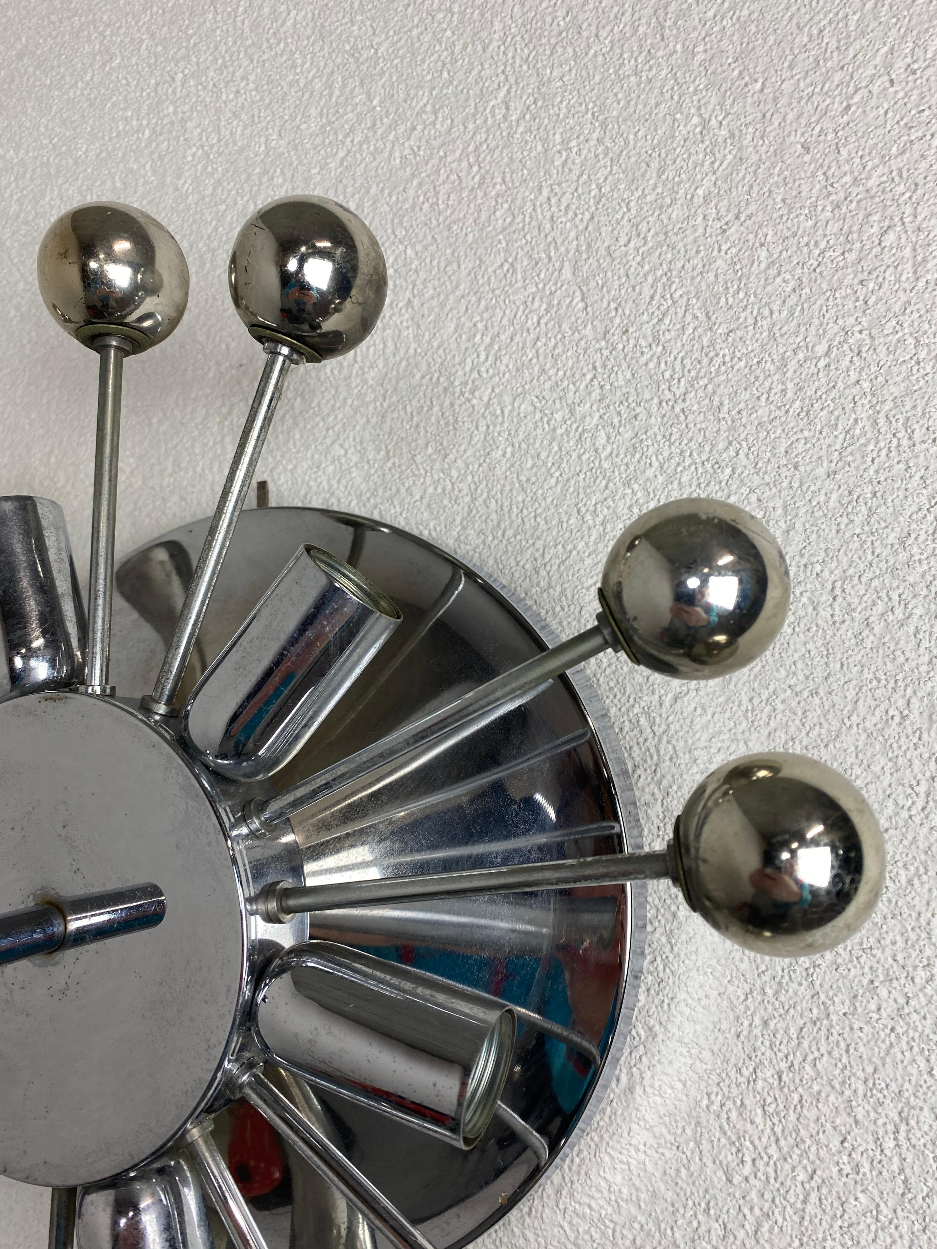 Slovak Space Age Sputnik Wall Lamp For Sale