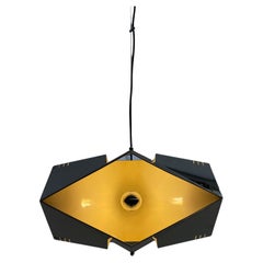 Space Age square chromed pendant