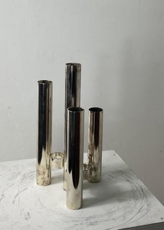 Jarrón de acero inoxidable Space Age, Italia años 70