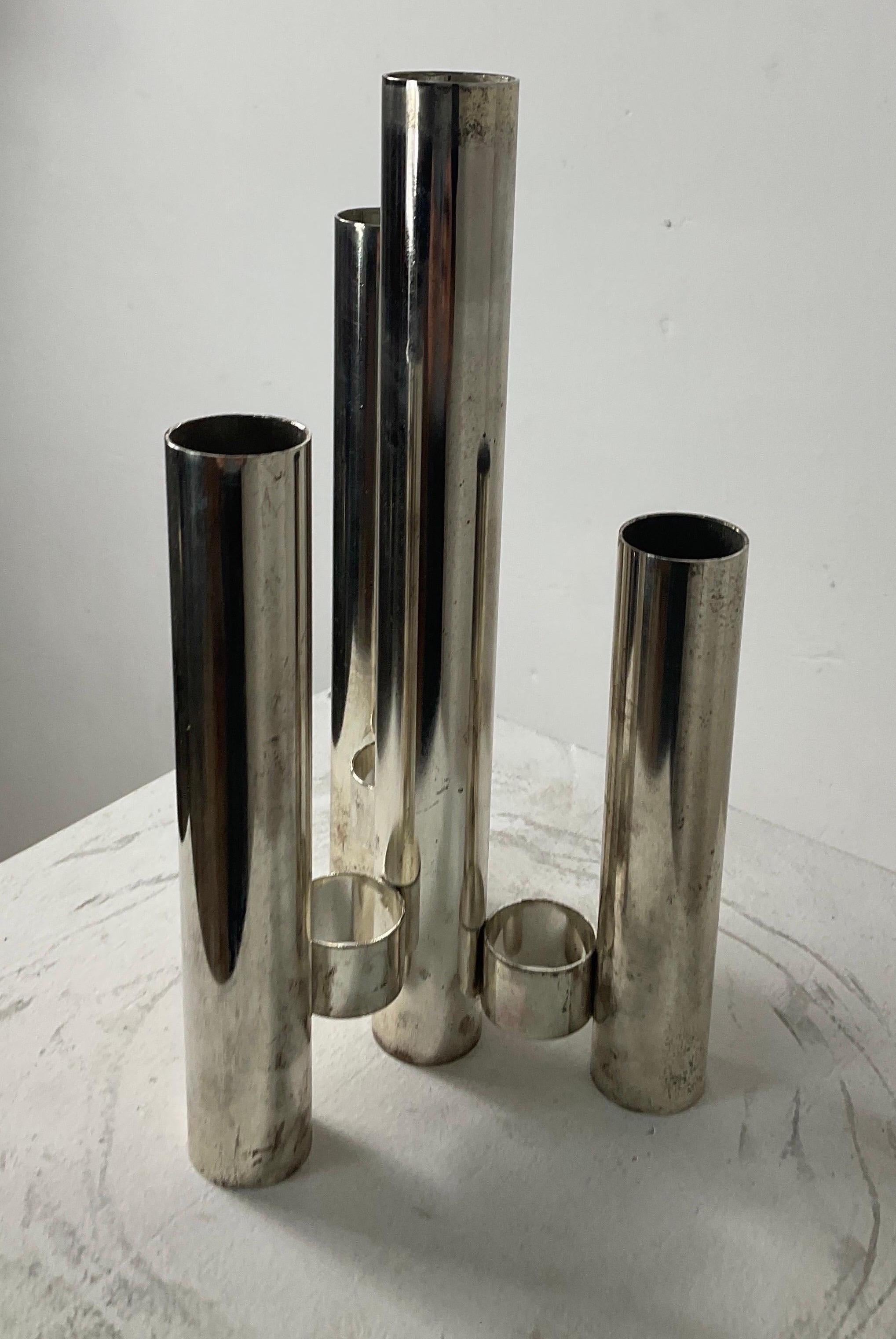 Late 20th Century Space Age Stainless Steel Vase, Italy 1970s