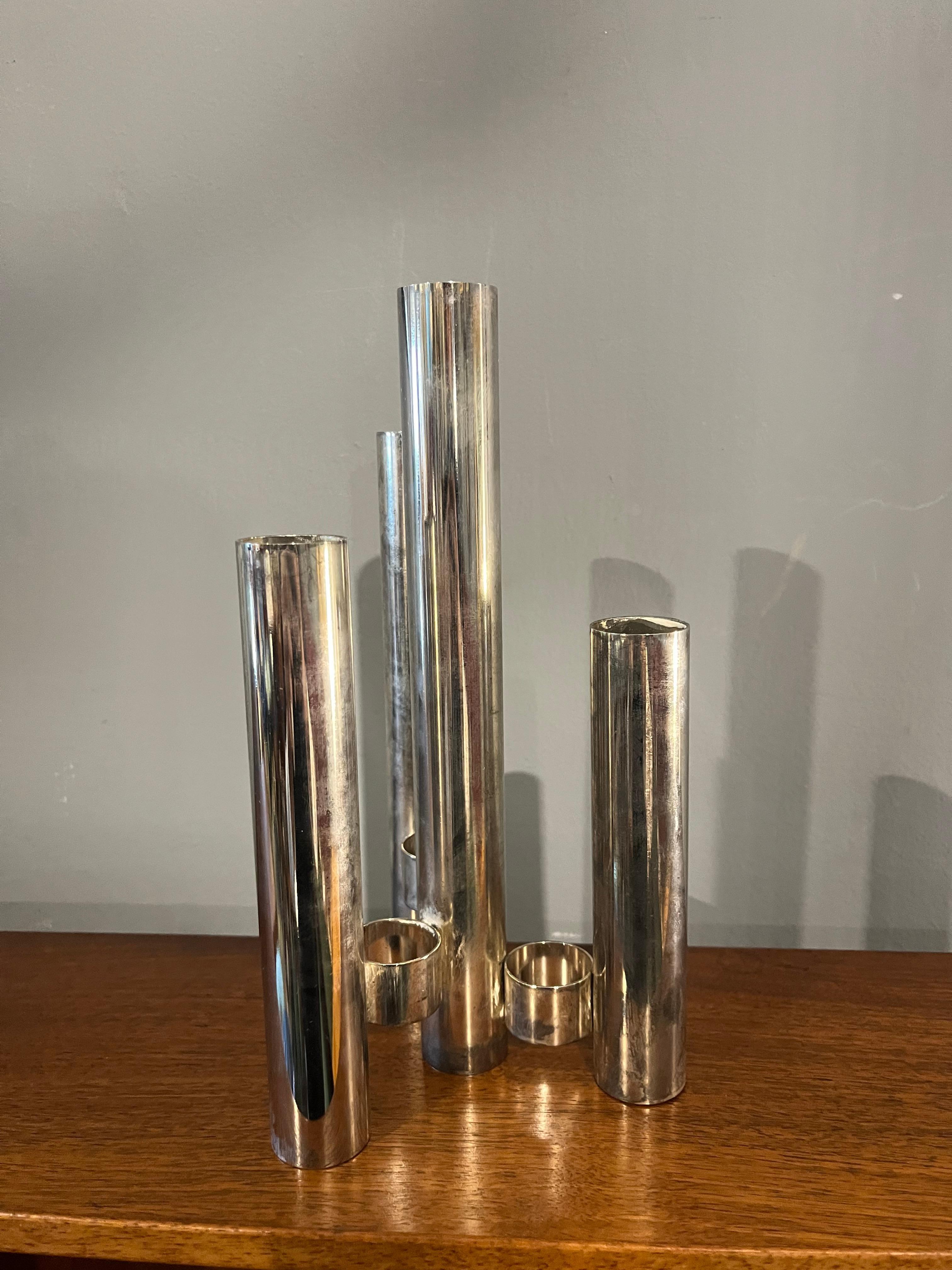 Space Age stainless steel vase, Italy, 1970s In condizioni buone in vendita a Catania, IT