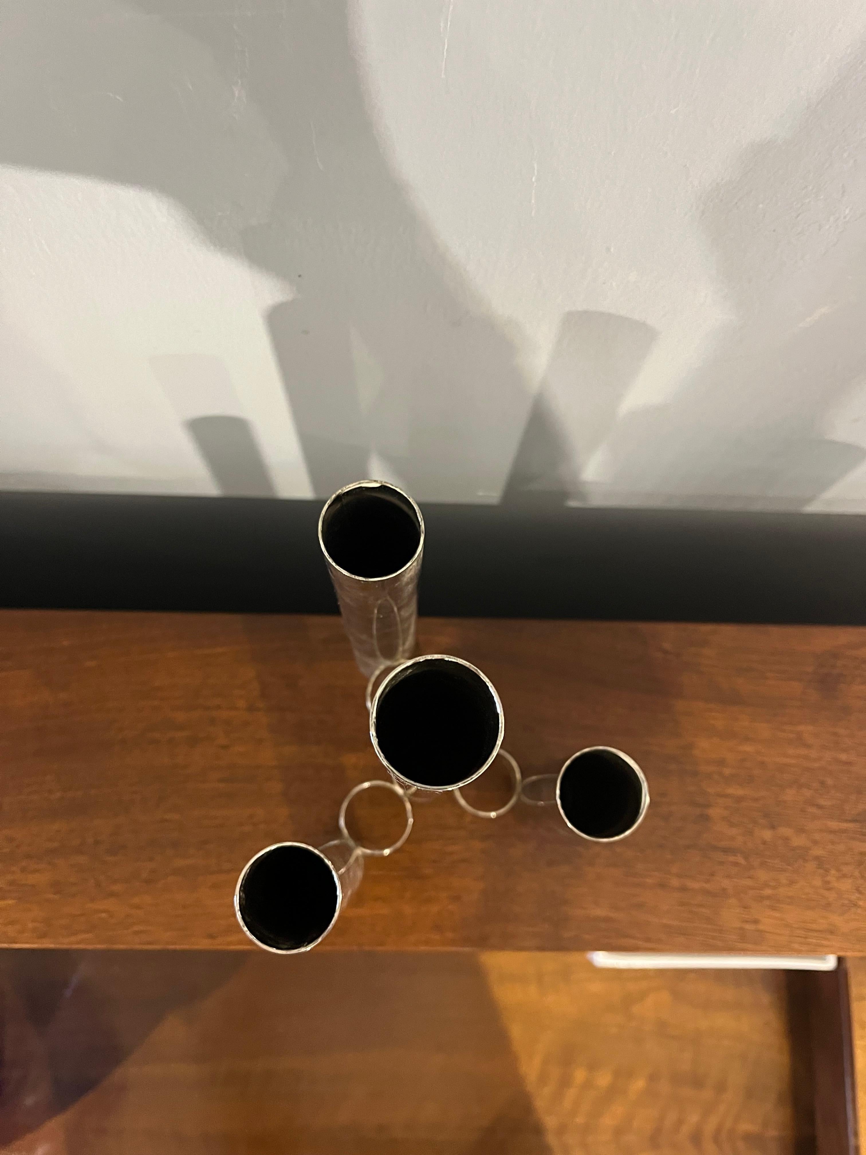 Acciaio Space Age stainless steel vase, Italy, 1970s in vendita