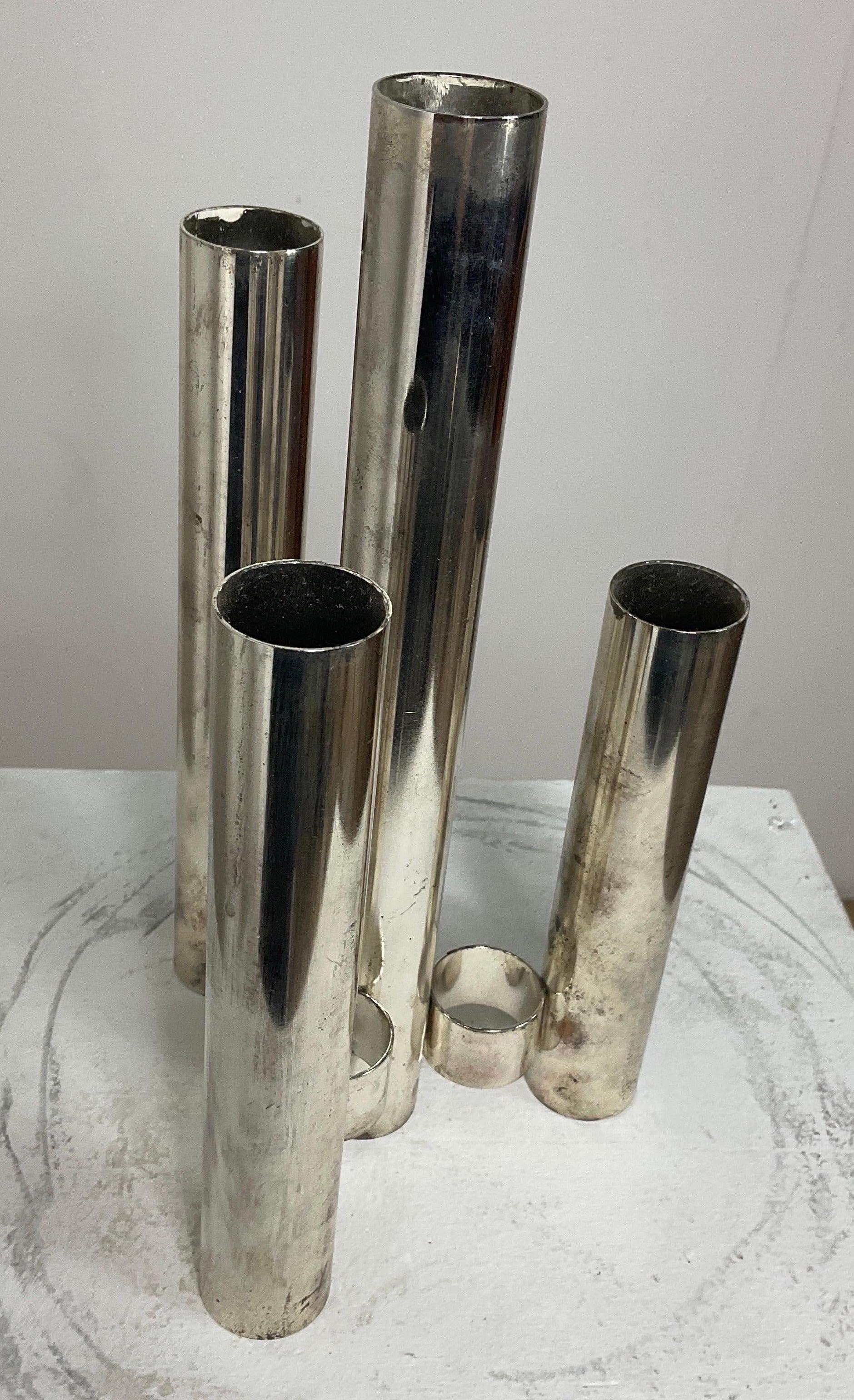 Space Age Stainless Steel Vase, Italy 1970s For Sale 2