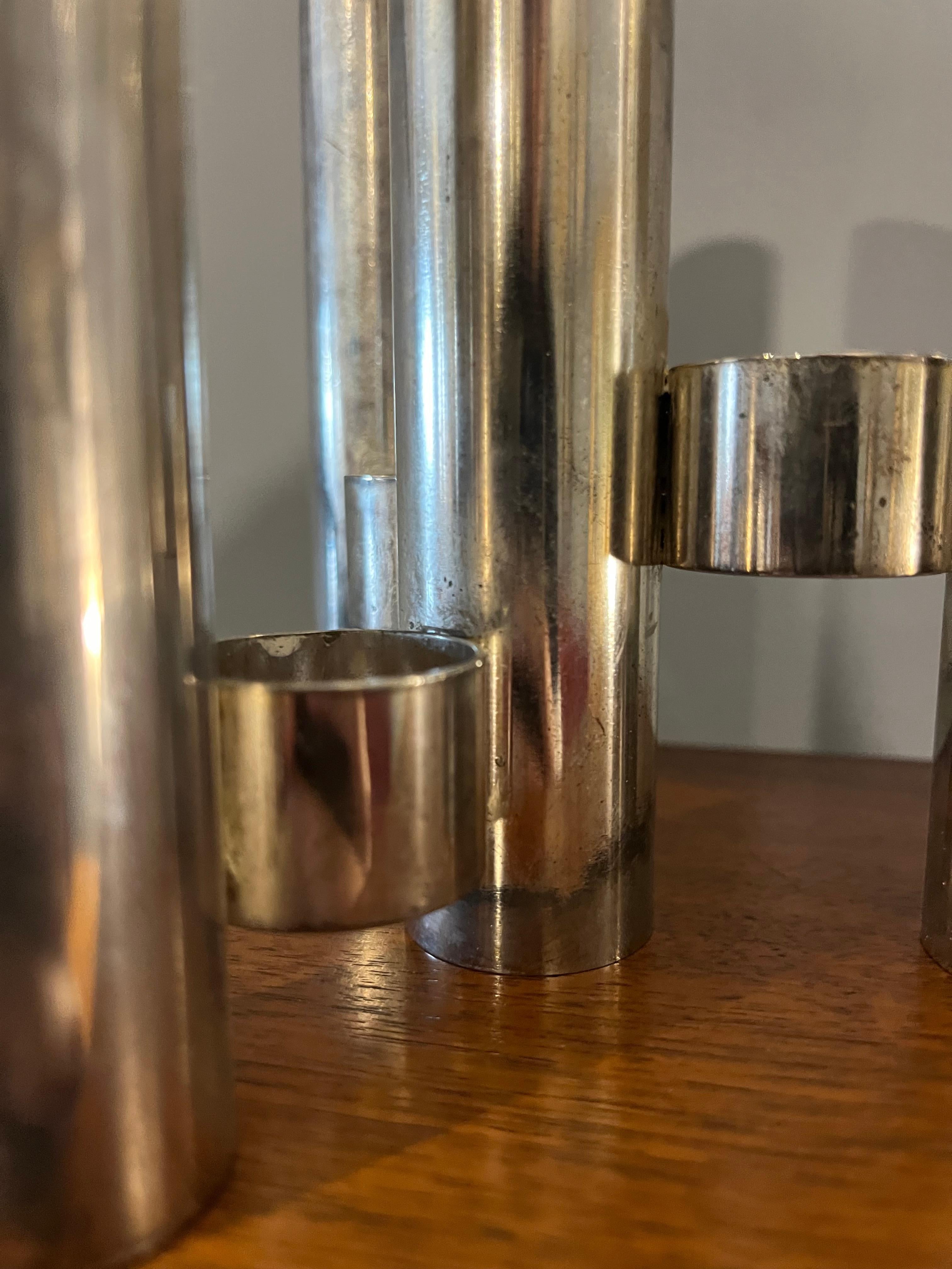 Space Age stainless steel vase, Italy, 1970s in vendita 2