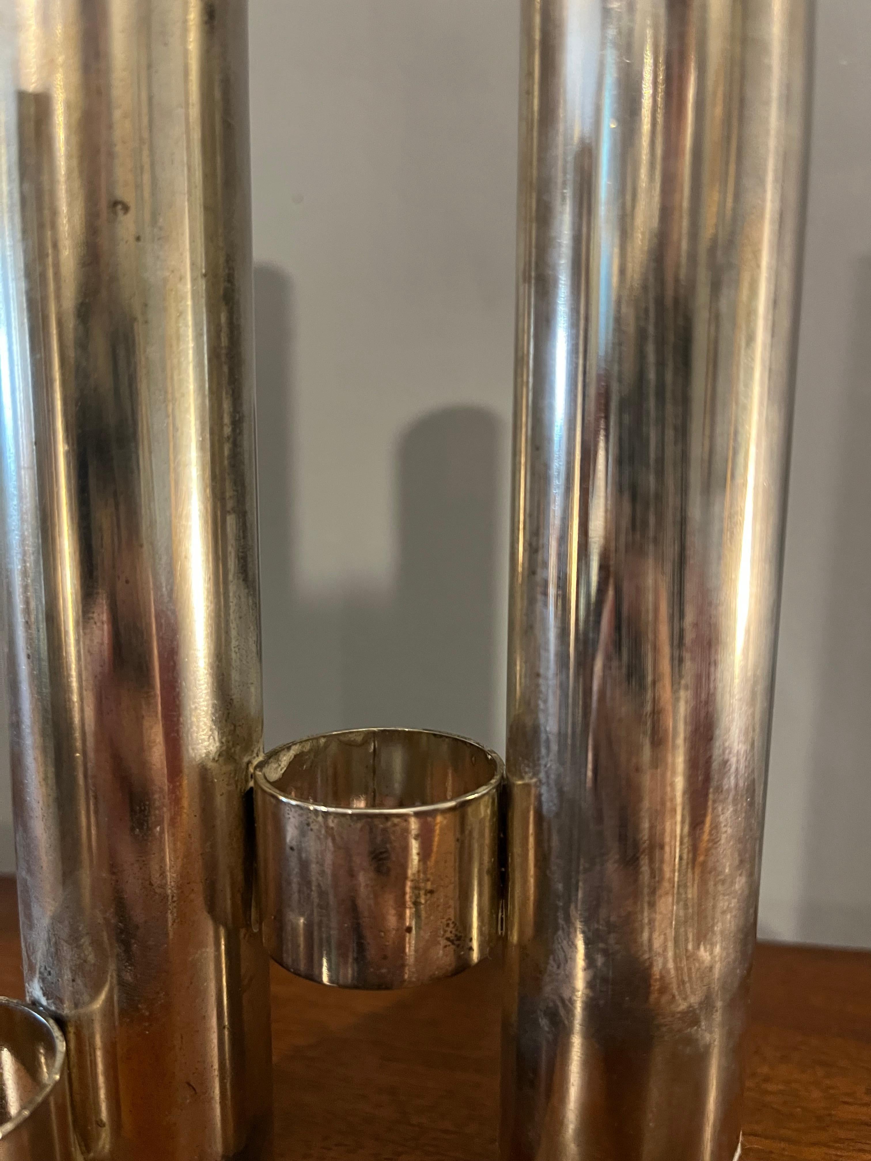 Space Age stainless steel vase, Italy, 1970s in vendita 3