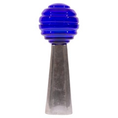 Space Age Steel Blue Glass Contemporary Table Lamp by Nusprodukt