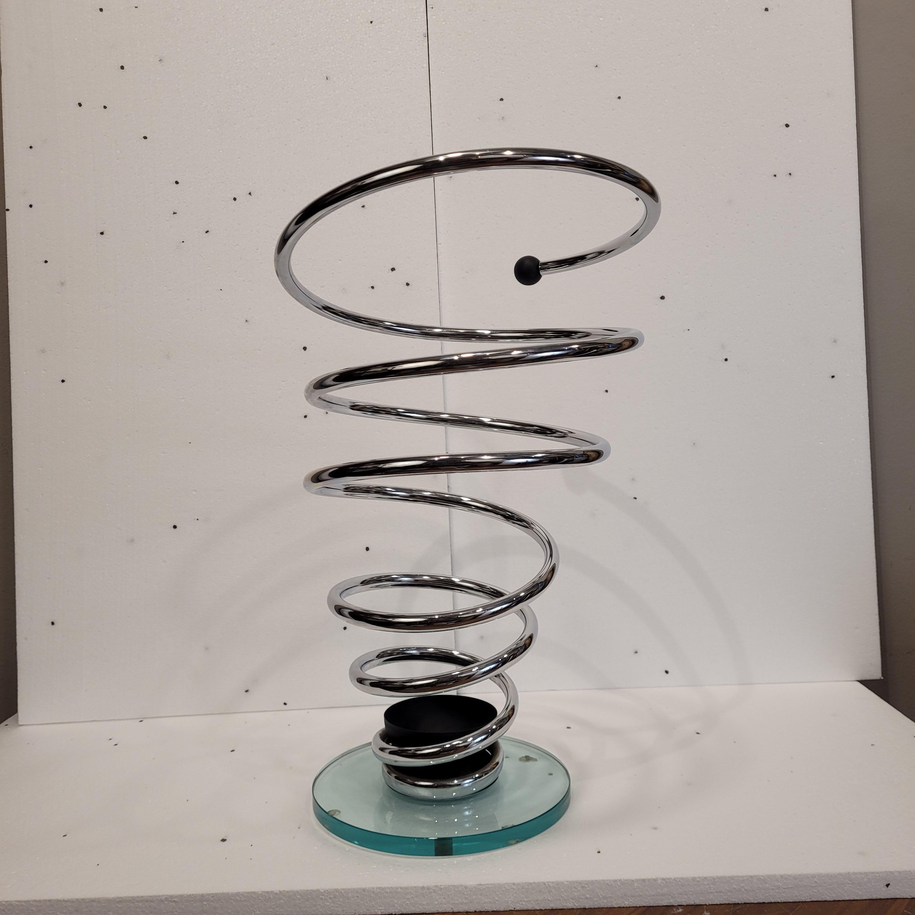 Space Age Steel Spiral Umbrella Stand, Mid-Century Italy For Sale 11