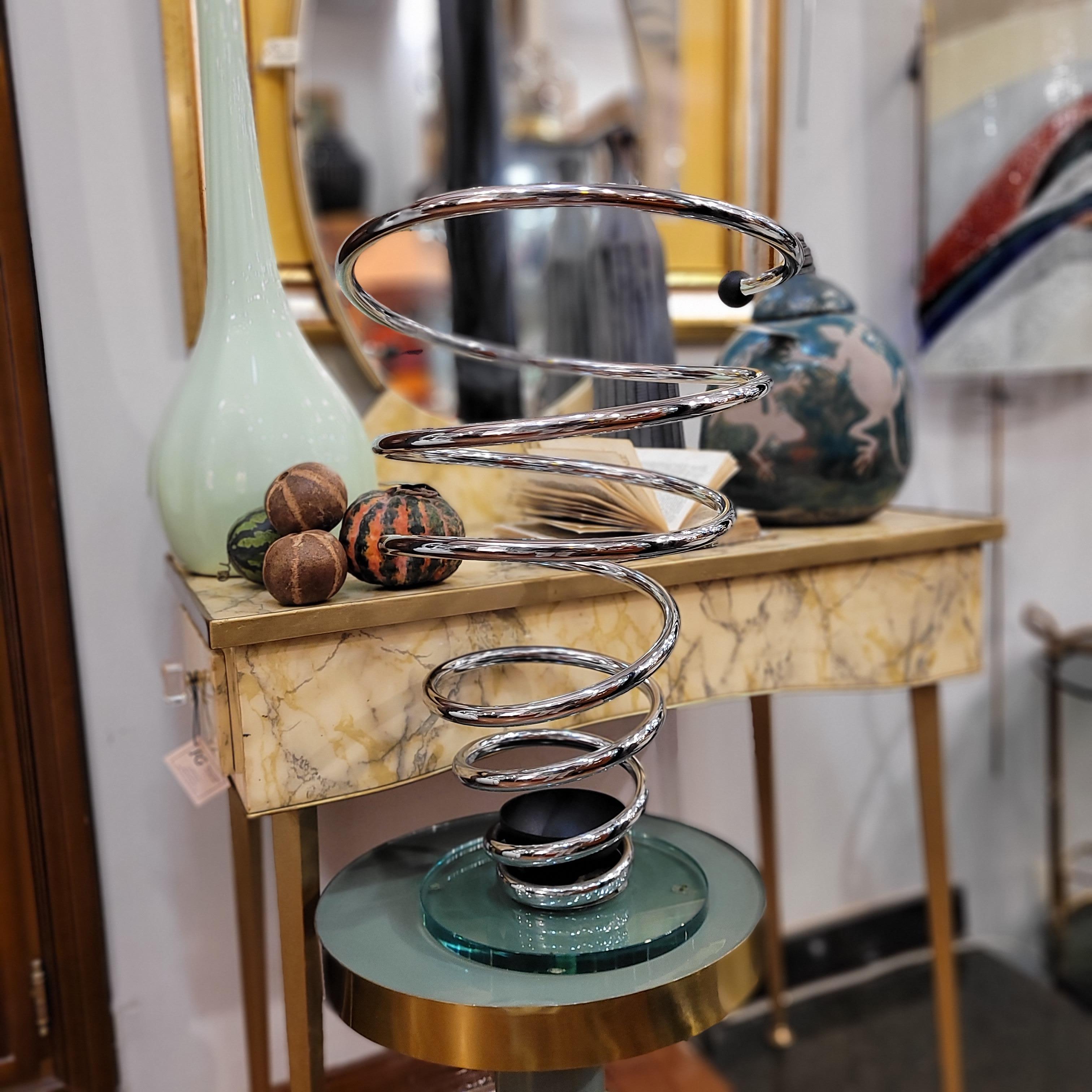 Space Age Steel Spiral Umbrella Stand, Mid-Century Italy For Sale 12