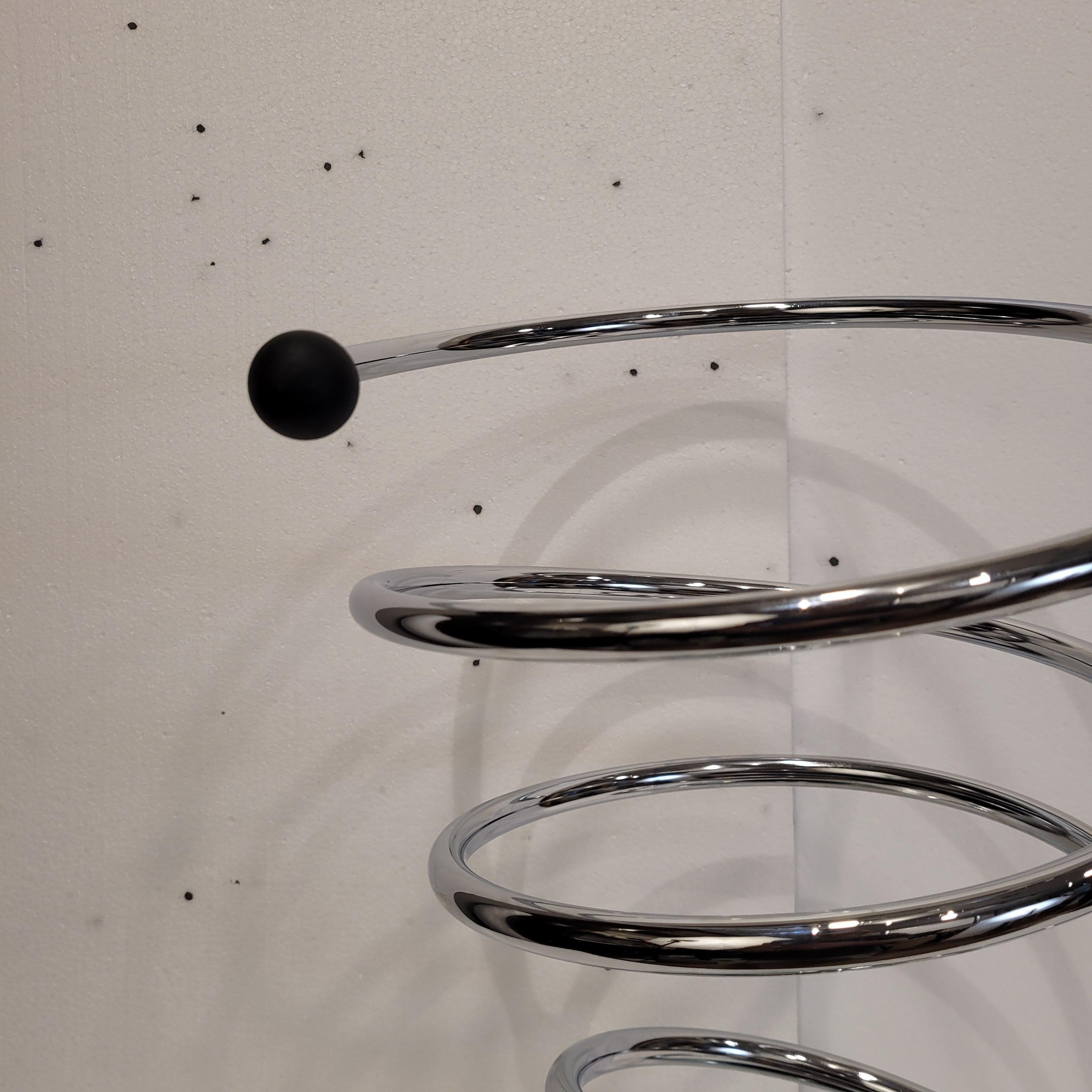 Space Age Steel Spiral Umbrella Stand, Mid-Century Italy For Sale 1