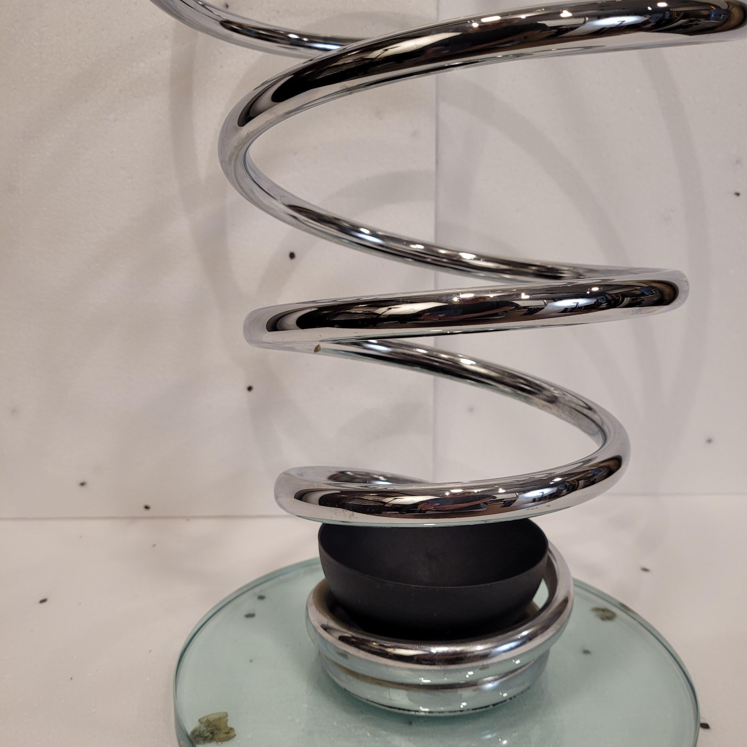Space Age Steel Spiral Umbrella Stand, Mid-Century Italy For Sale 3