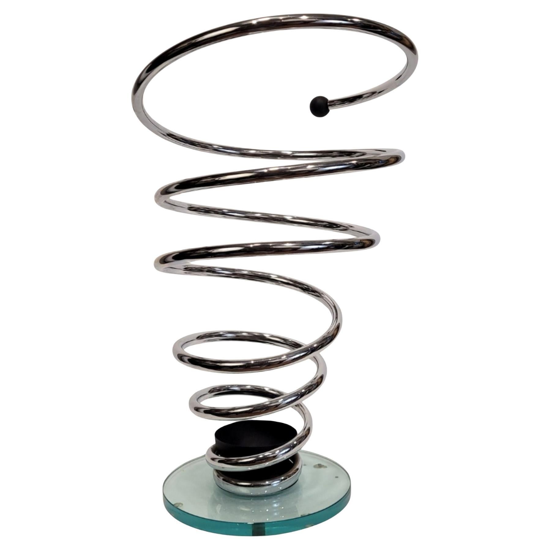 Space Age Steel Spiral Umbrella Stand, Mid-Century Italy