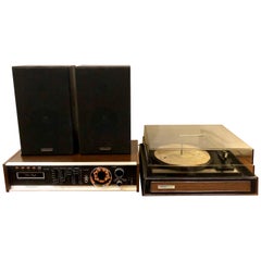 Vintage Space Age Stereo System by Electrophonic 8 Track Stereo Turntable & Speakers