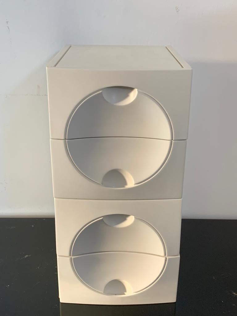 Armarios de madera lacada estilo Space Age, años 70, set de 2 Italiano en venta
