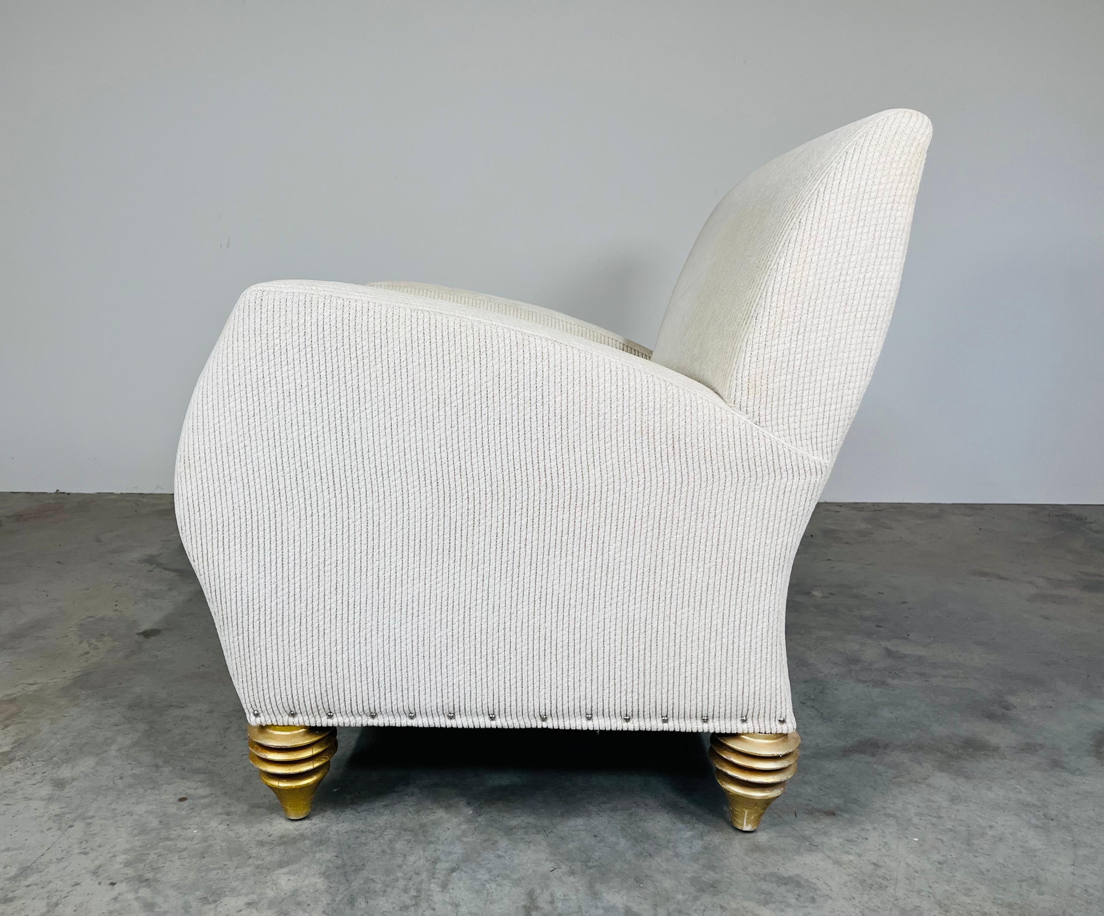 American Space Age Style Off-White Club Chair By Larry Laslo For Directional For Sale