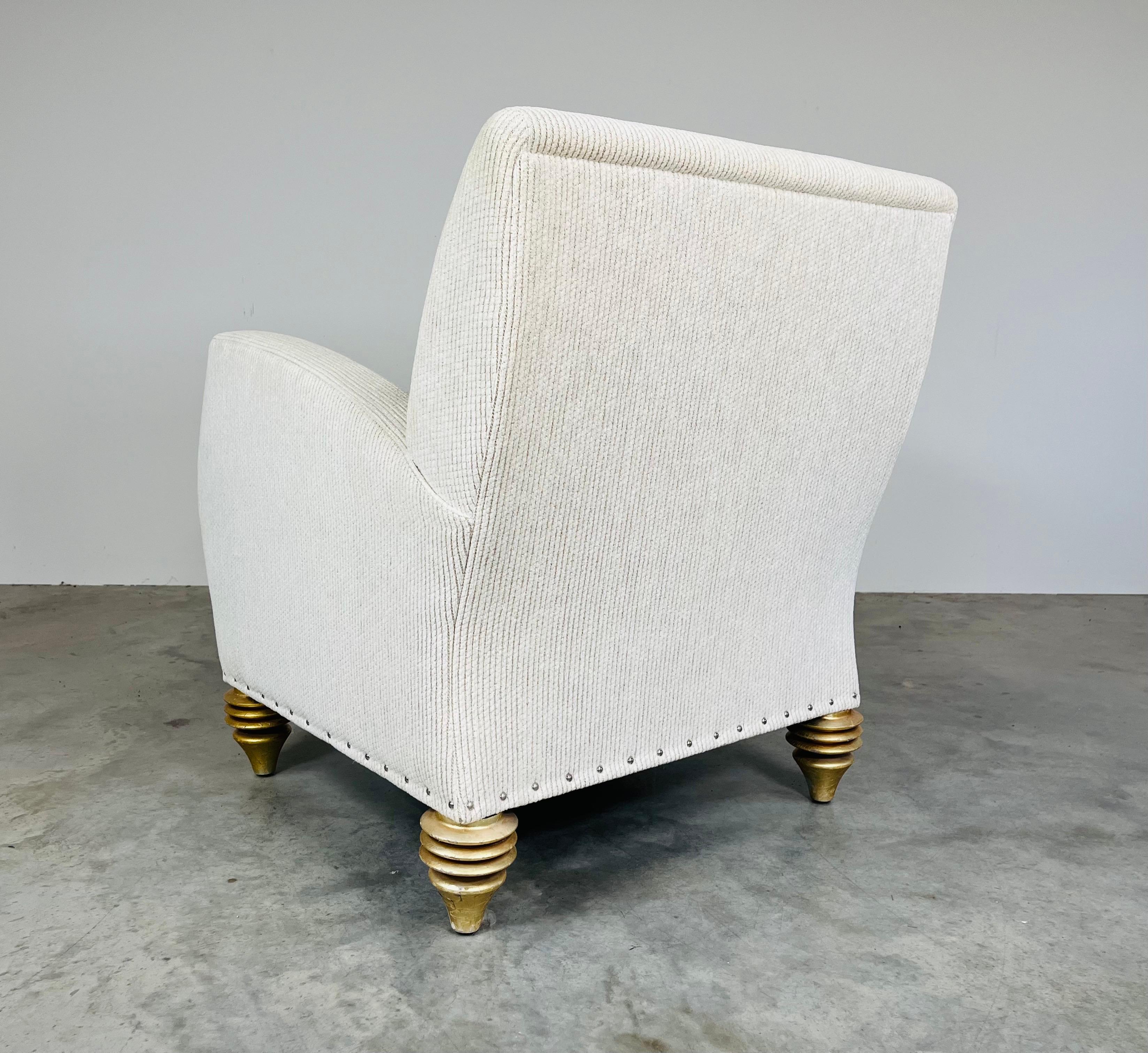 Contemporary Space Age Style Off-White Club Chair By Larry Laslo For Directional For Sale