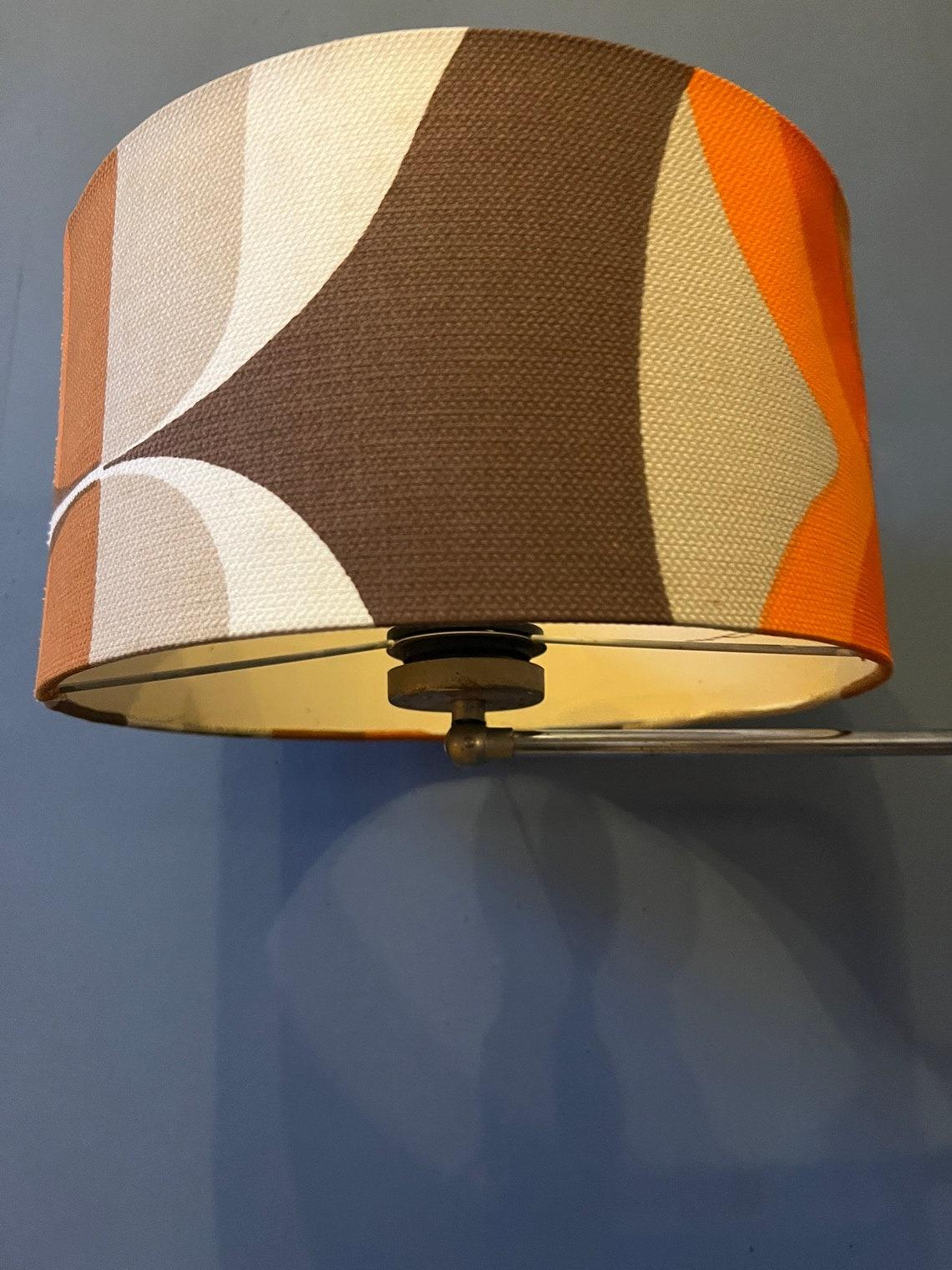 Space Age Swing-Arm Wall Lamp with Orange Flower Shade, 1970s For Sale 3