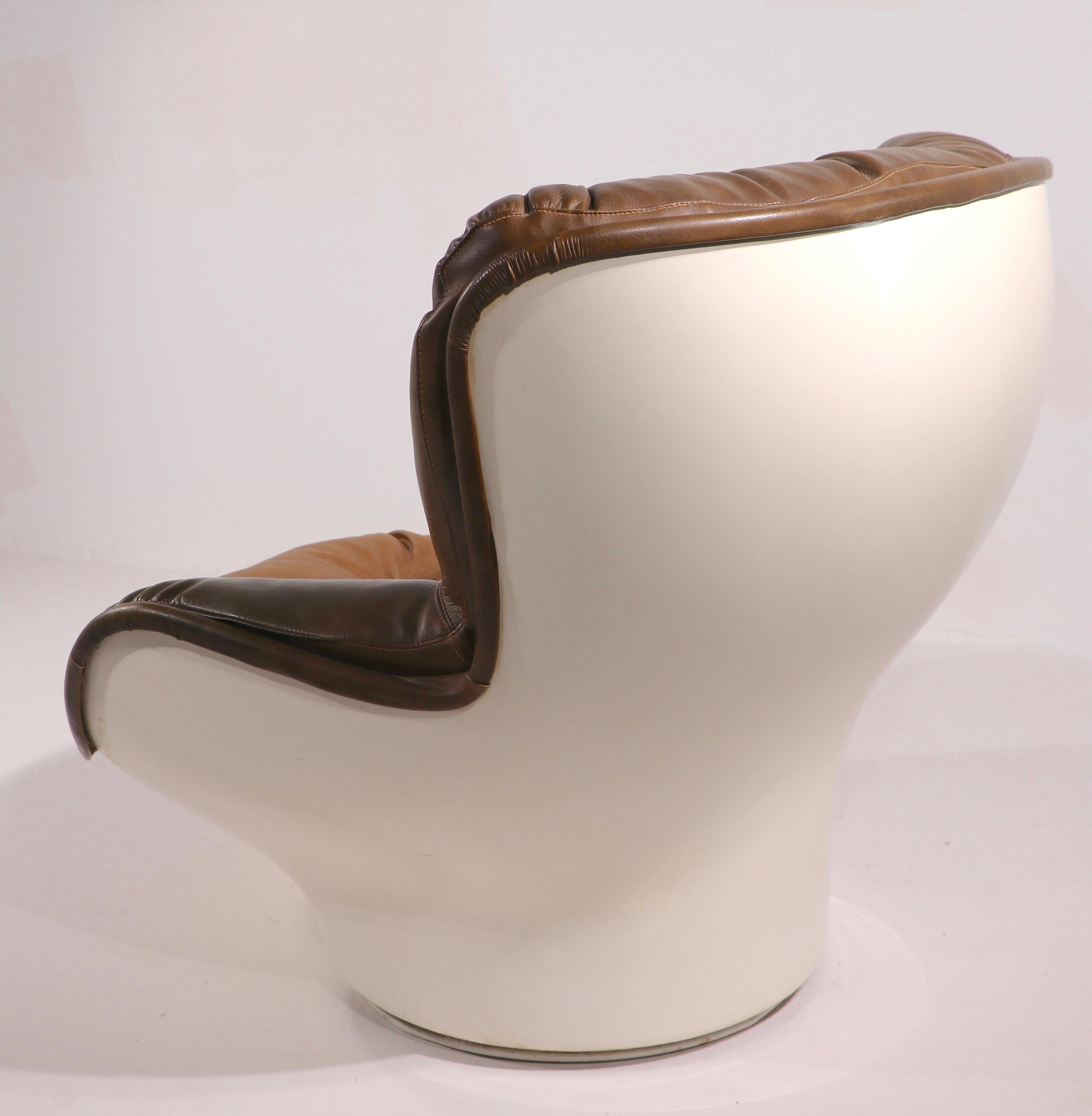Upholstery Space Age Swivel Chair by Charlton after Baughman