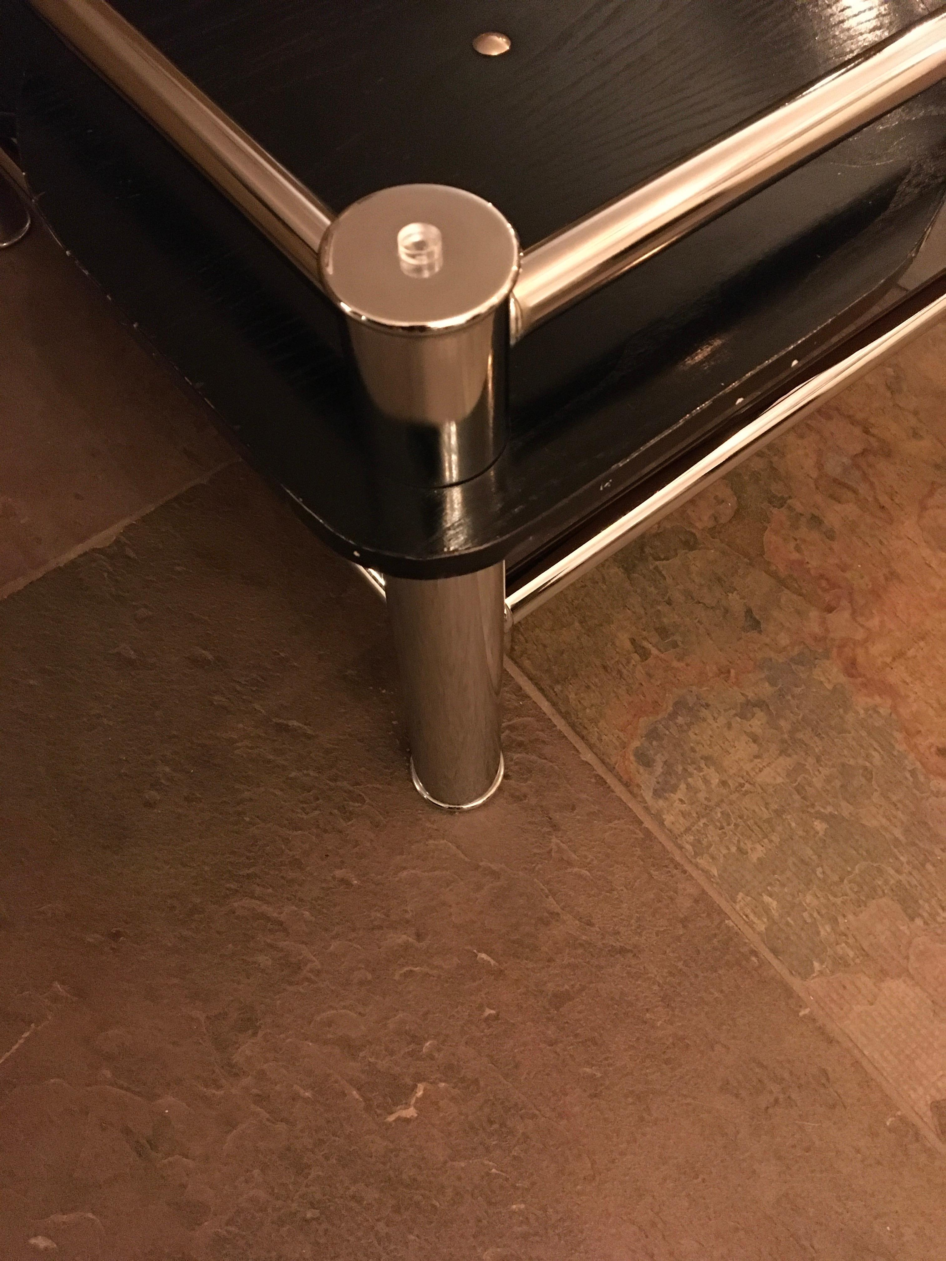 Space Age Swivel Chroom and Black Wood Coffee Table For Sale 7