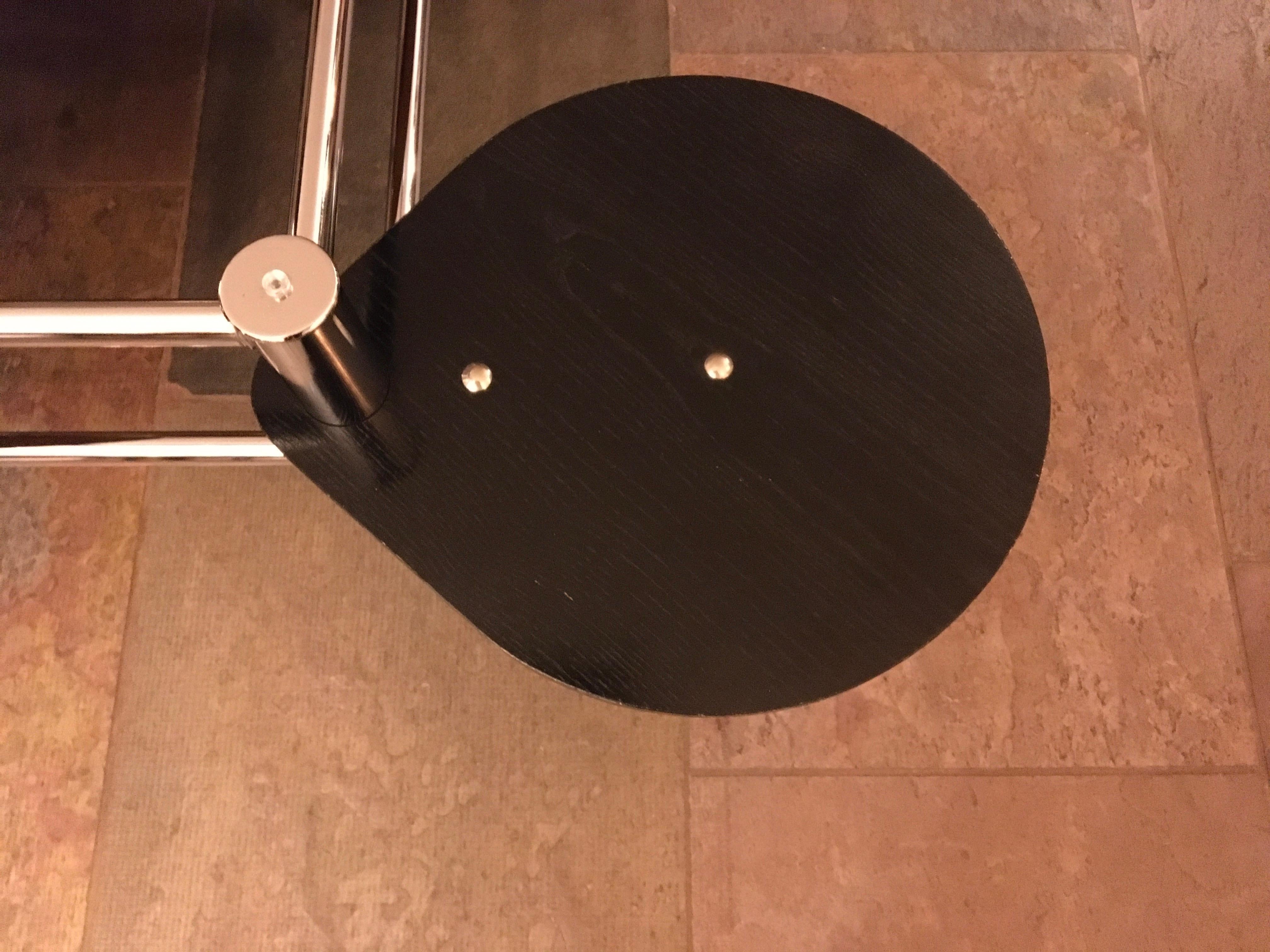 Space Age Swivel Chroom and Black Wood Coffee Table For Sale 10