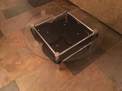 Space Age Swivel Chroom and Black Wood Coffee Table