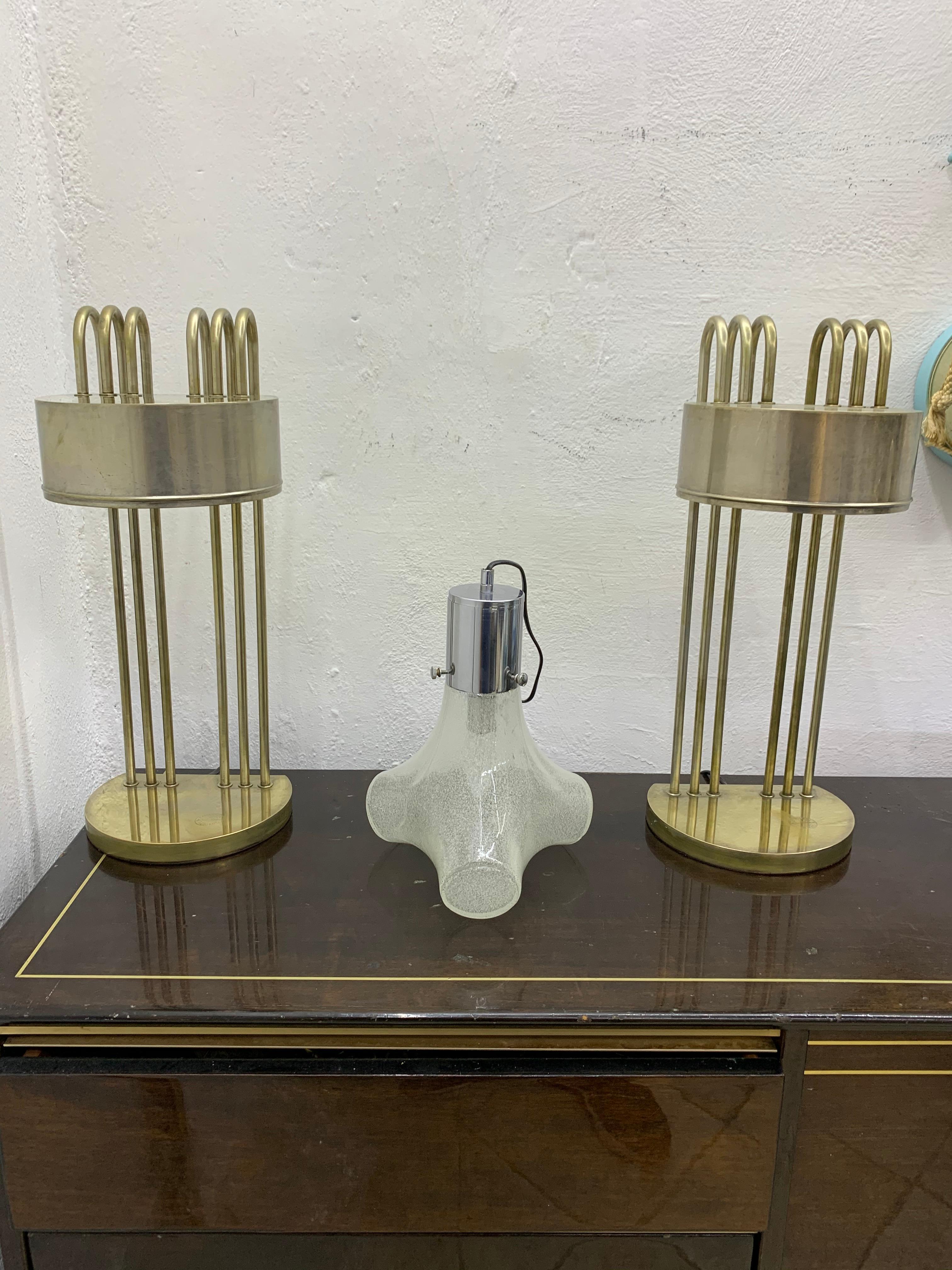 Lampe de table Space Age conçue par Aldo Nason pour Mazzega, vers 1970, en verre de Murano selon la technique du 