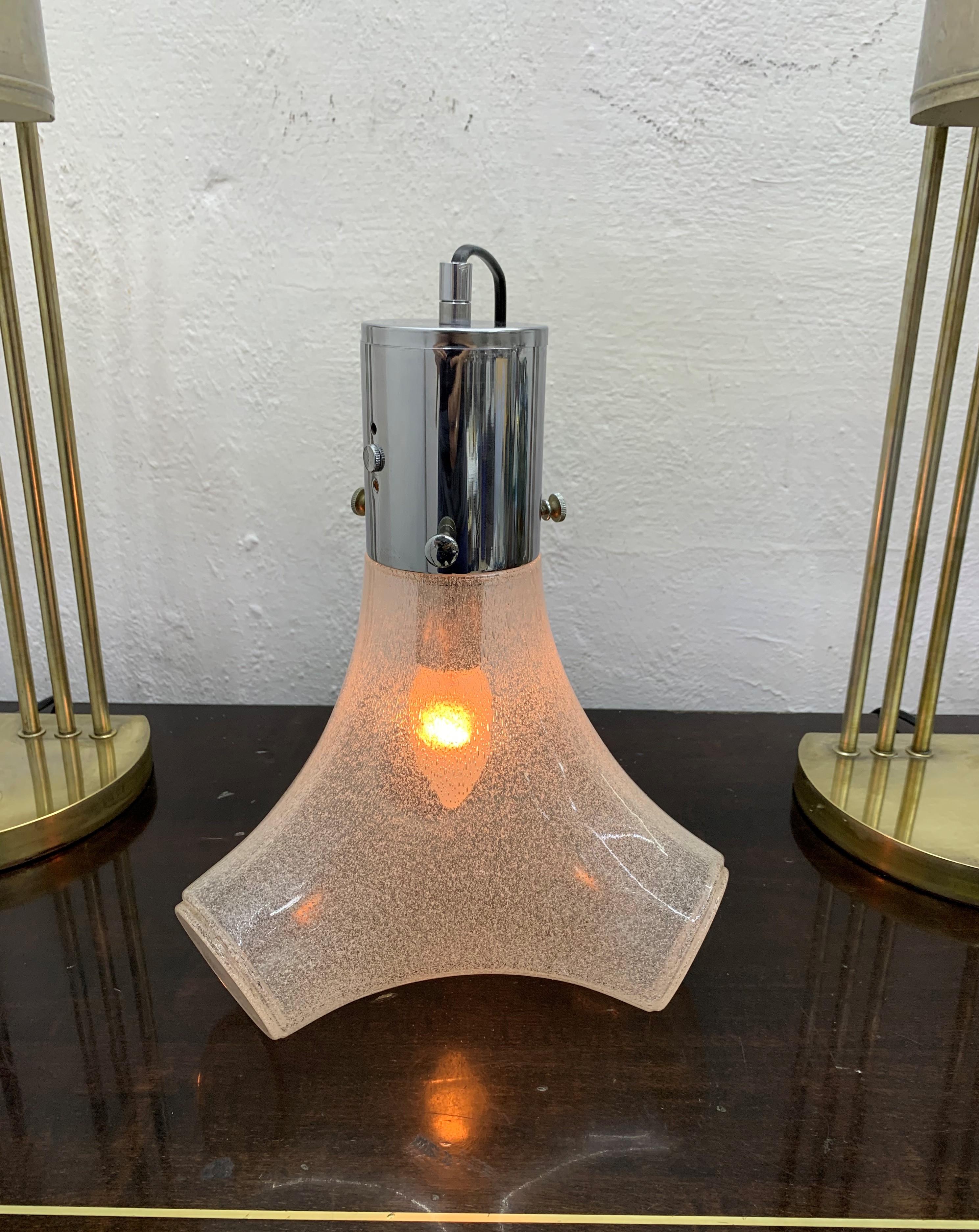 Late 20th Century Space Age Table Lamp by Aldo Nason for Mazzega in Murano Glass Italy, circa 1970 For Sale