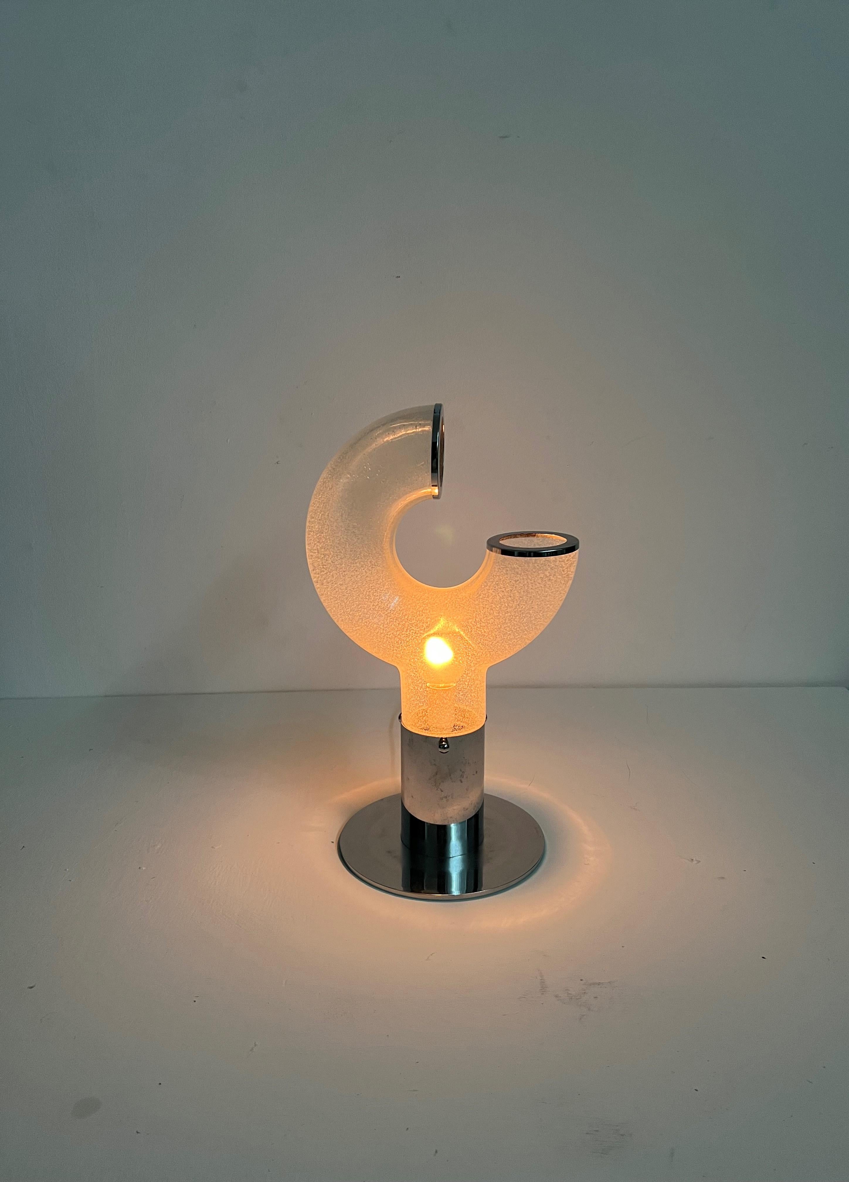 Space Age Table Lamp by Aldo Nason for Mazzega in Murano Glass Italy, circa 1970 For Sale 4