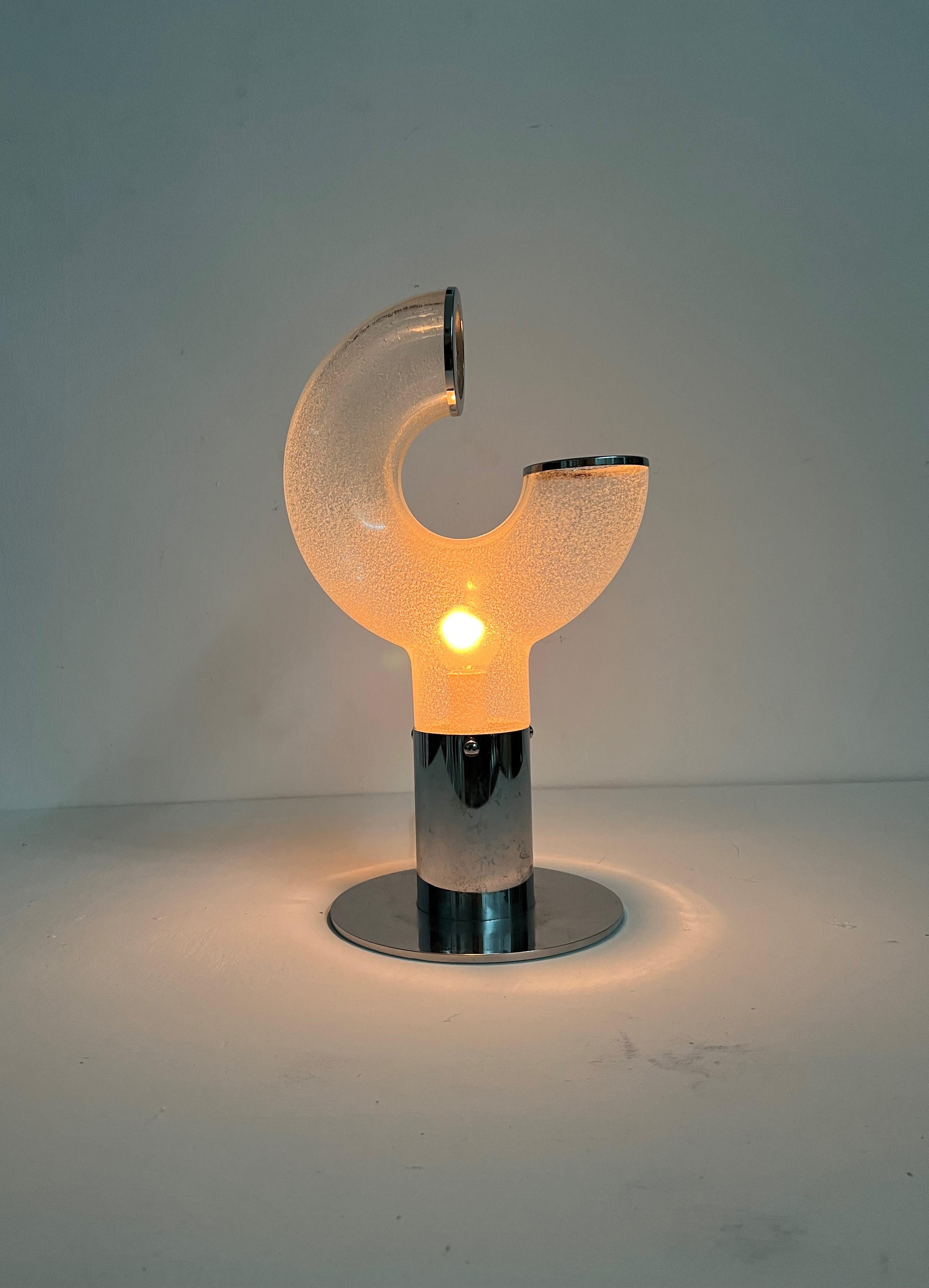 Space Age Table Lamp by Aldo Nason for Mazzega in Murano Glass Italy, circa 1970 For Sale 5
