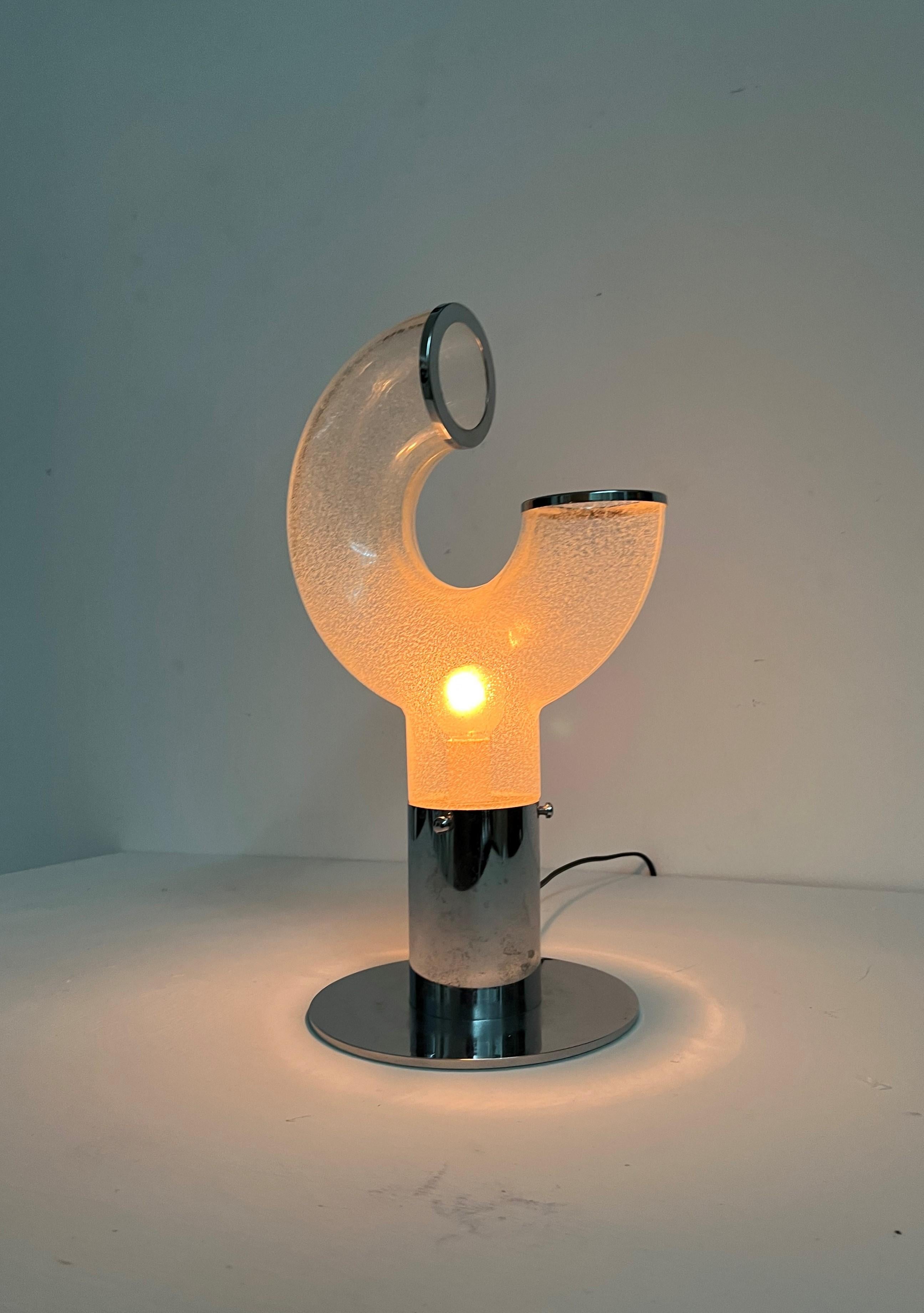 Space Age Table Lamp by Aldo Nason for Mazzega in Murano Glass Italy, circa 1970 For Sale 6