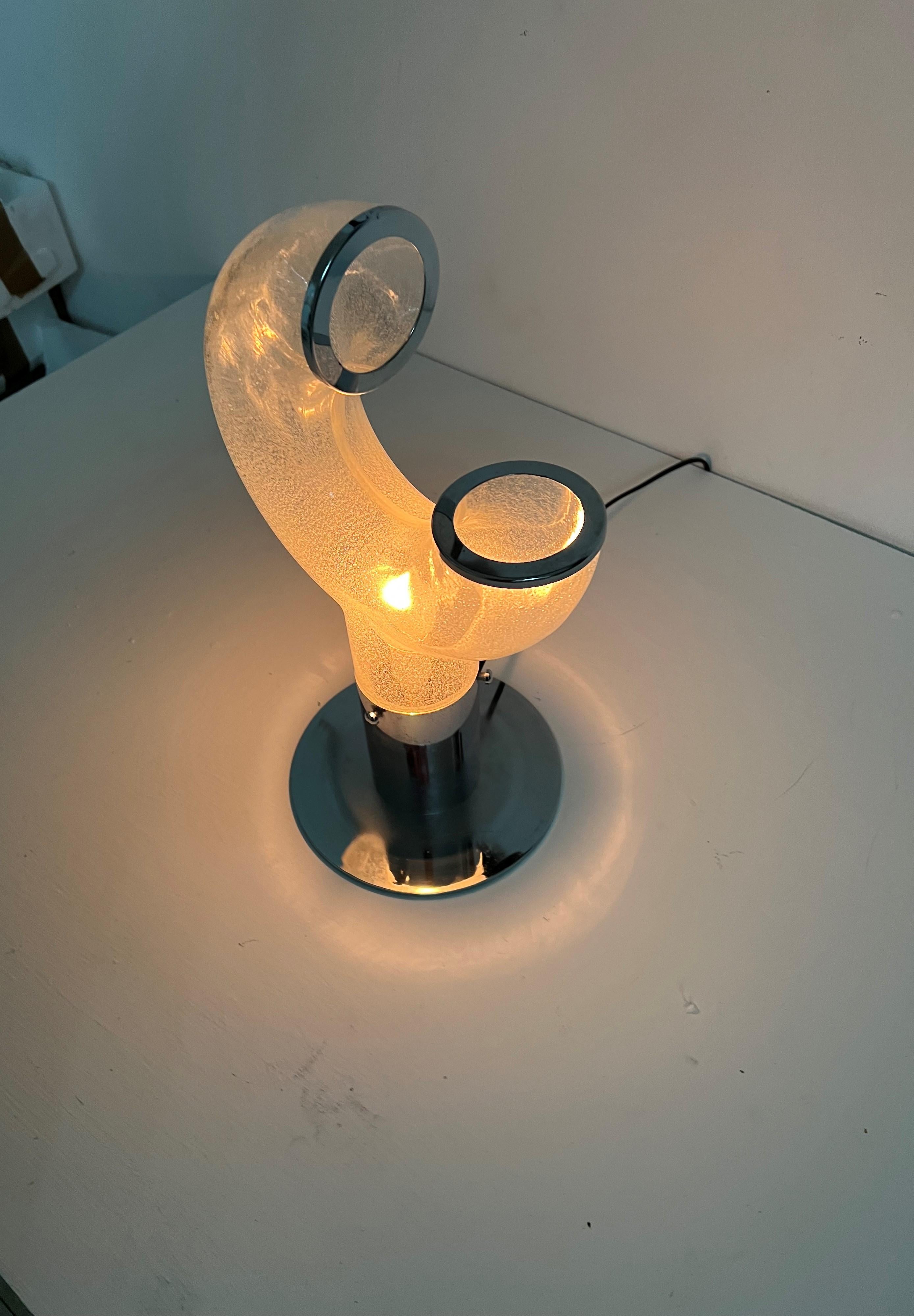 Space Age Table Lamp by Aldo Nason for Mazzega in Murano Glass Italy, circa 1970 For Sale 7