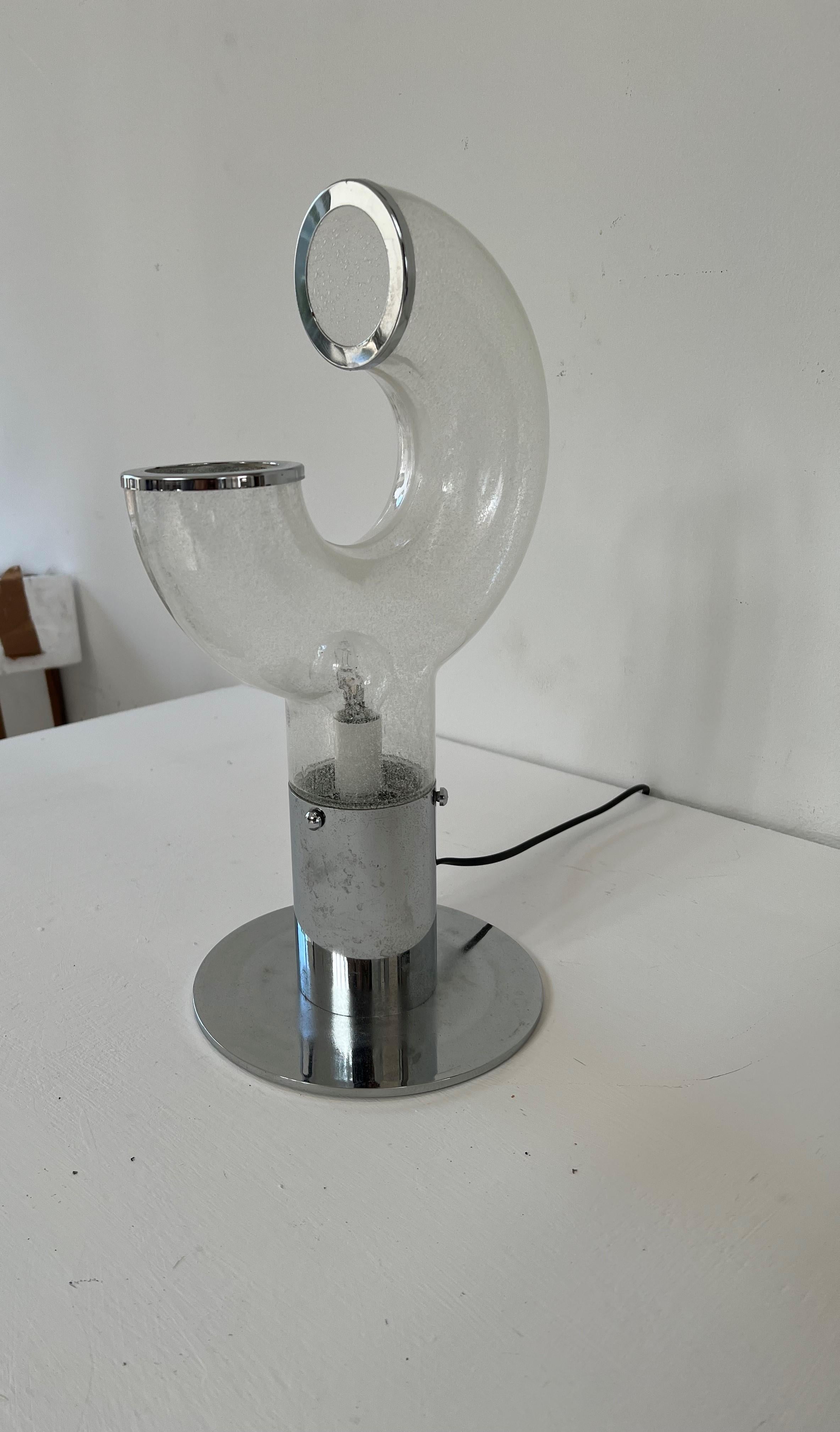 Space Age Table Lamp by Aldo Nason for Mazzega in Murano Glass Italy, circa 1970 For Sale 1