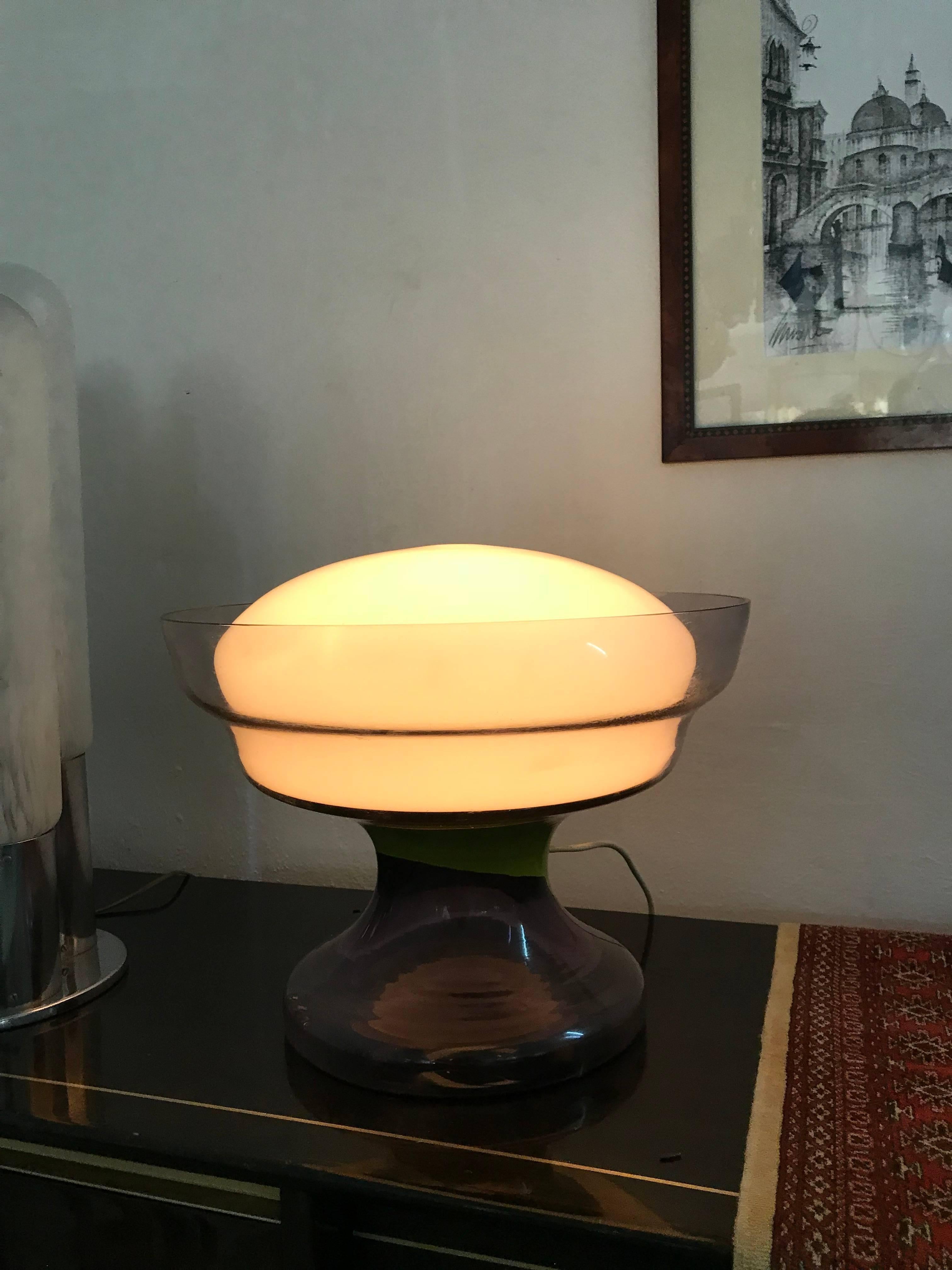 Hand-Crafted Space Age Table Lamp by Toni Zuccheri for Venini, circa 1960 in Murano Glass For Sale
