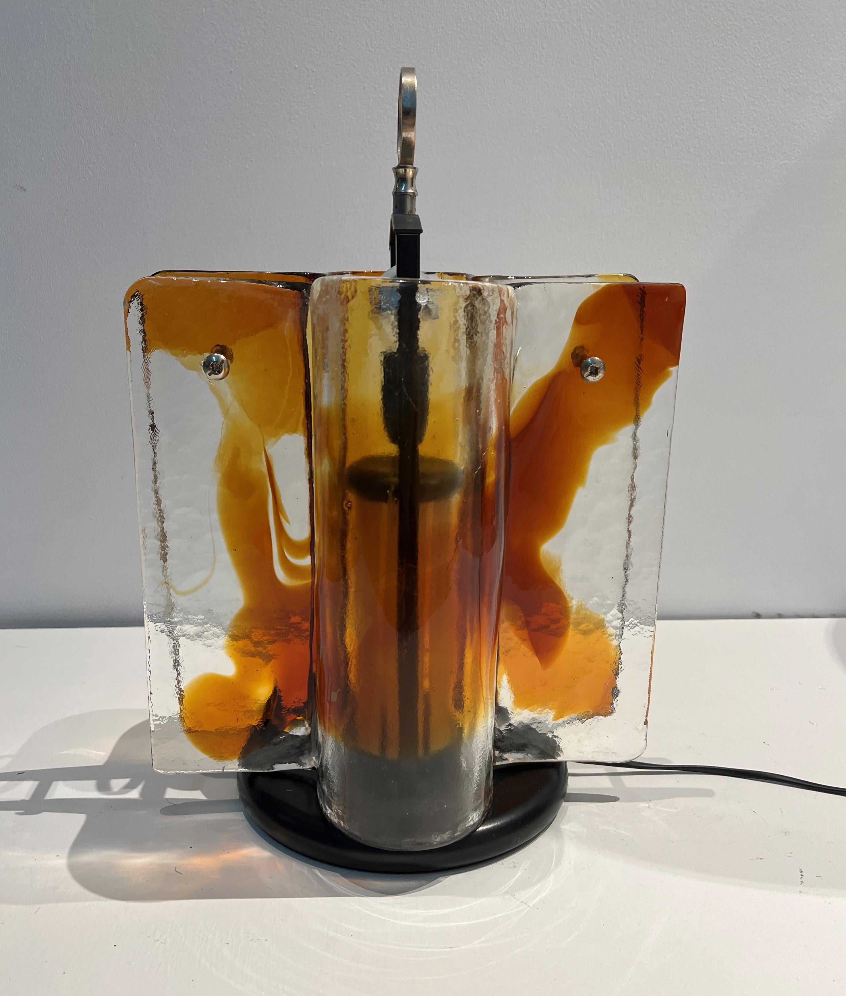 Late 20th Century Space Age Table Lamp by Toni Zuccheri for Venini in Murano Glass, Italy Ca 1970 For Sale