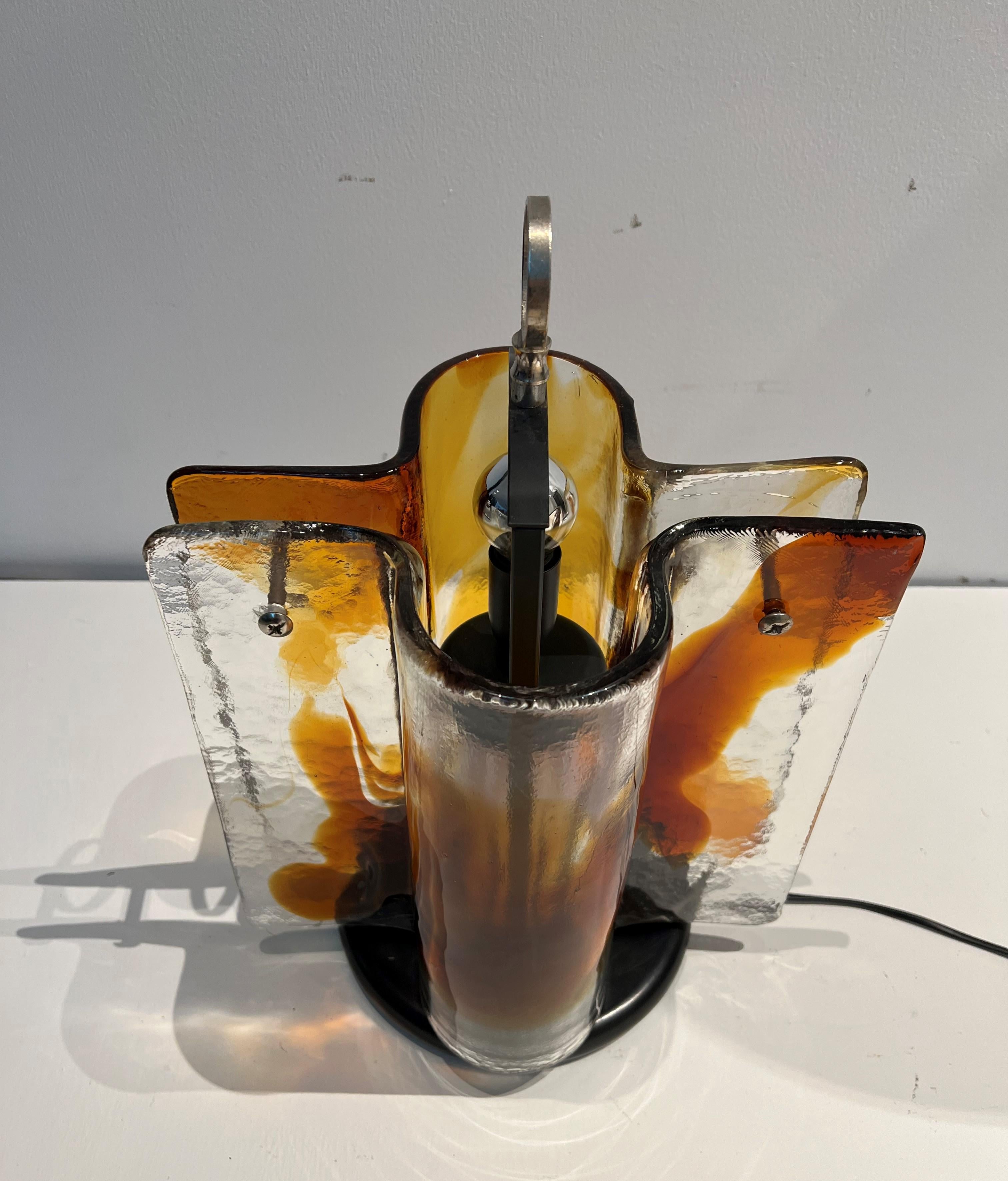 A Space Age Tischlampe von Toni Zuccheri für Venini aus Murano Glas, Italien um 1970 im Angebot 2