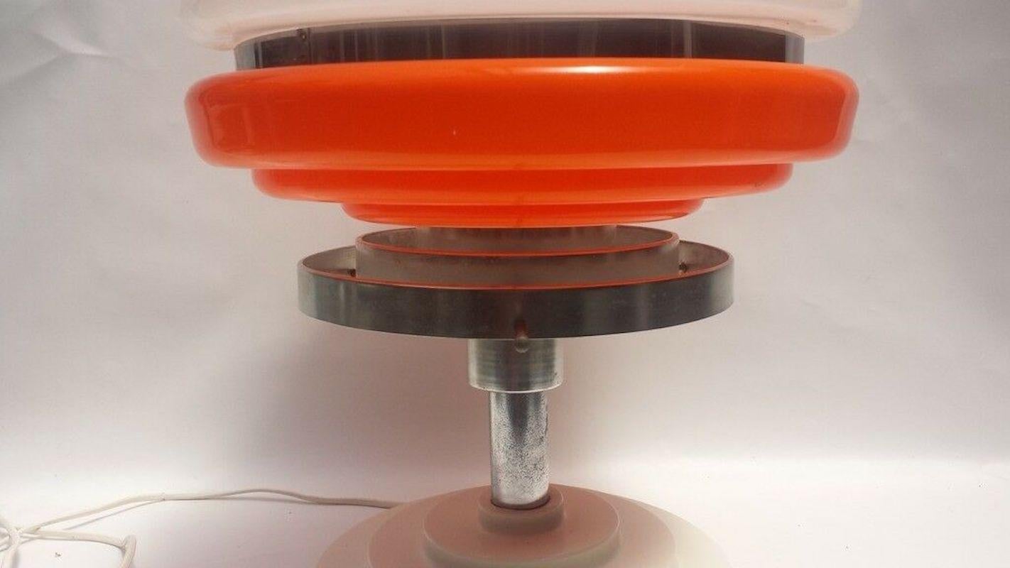 Late 20th Century Space Age Table Lamp in Aluminium and Plexiglass, 1970s