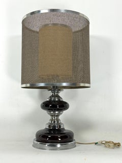 Space age Tischlampe aus Chrom und Lack. Italien 1970er Jahre