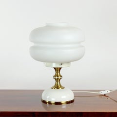 Space Age Table Lamp In Metal & Glass By Napako, Czechoslovakia 1970s