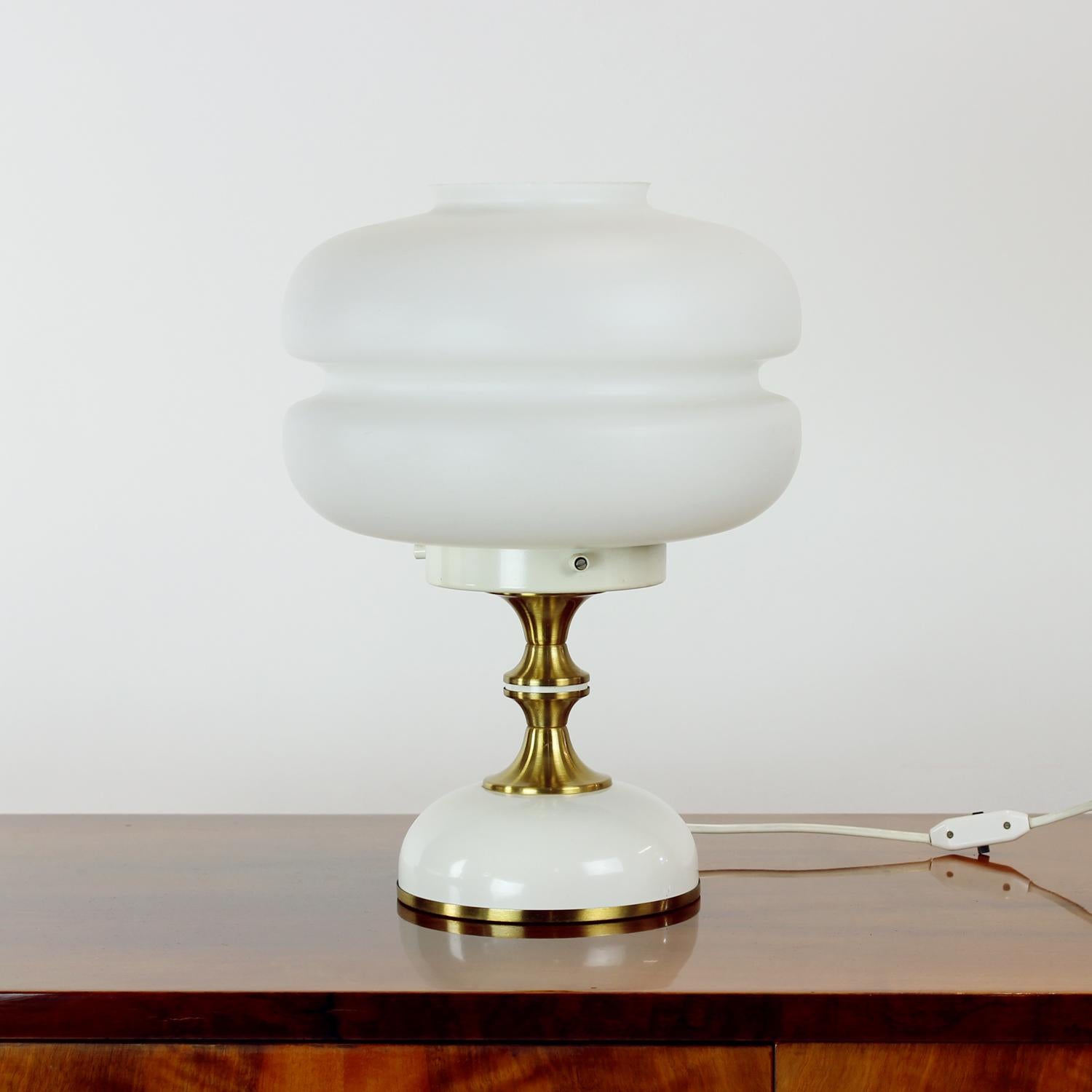 Space Age Table Lamp In Metal & Glass By Napako, Czechoslovakia 1970s (Tschechisch) im Angebot